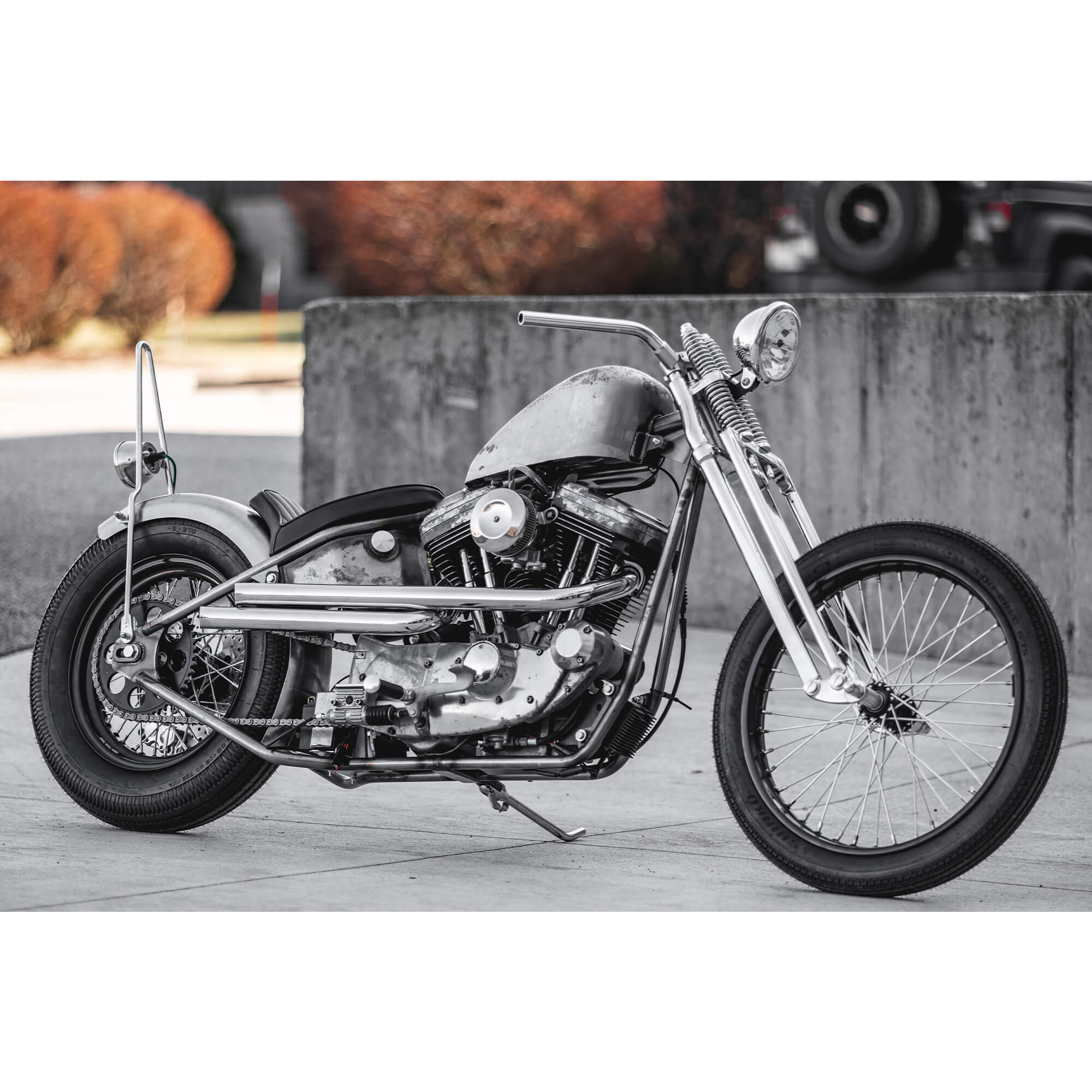 Lowbrow Customs Springer Lil Speedies Handlebars - 1 inch - Chrome - Image 15