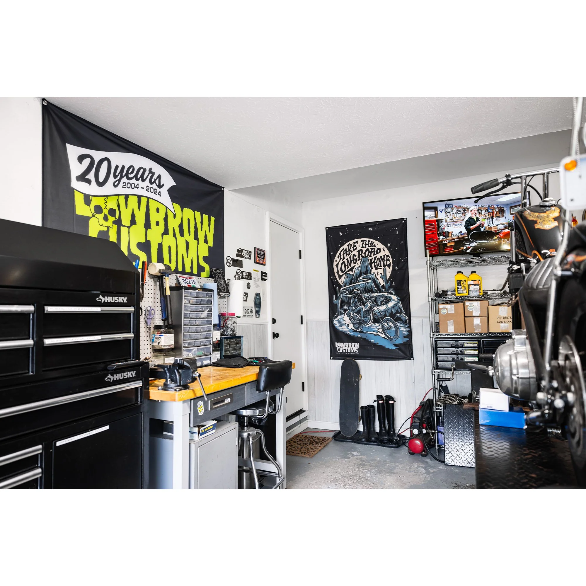 Lowbrow Customs Take the Long Road Home Flag - Image 12