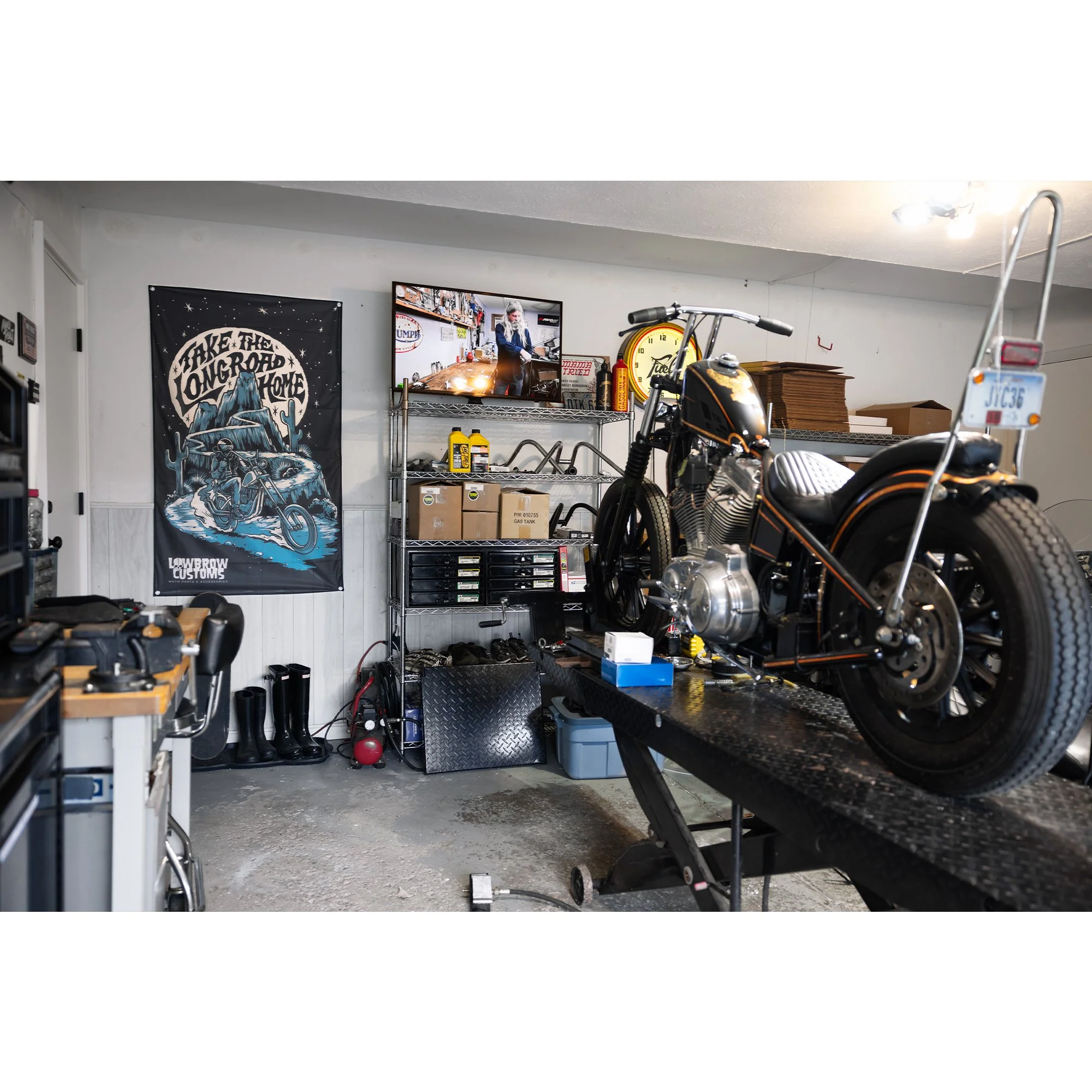 Lowbrow Customs Take the Long Road Home Flag - Image 6