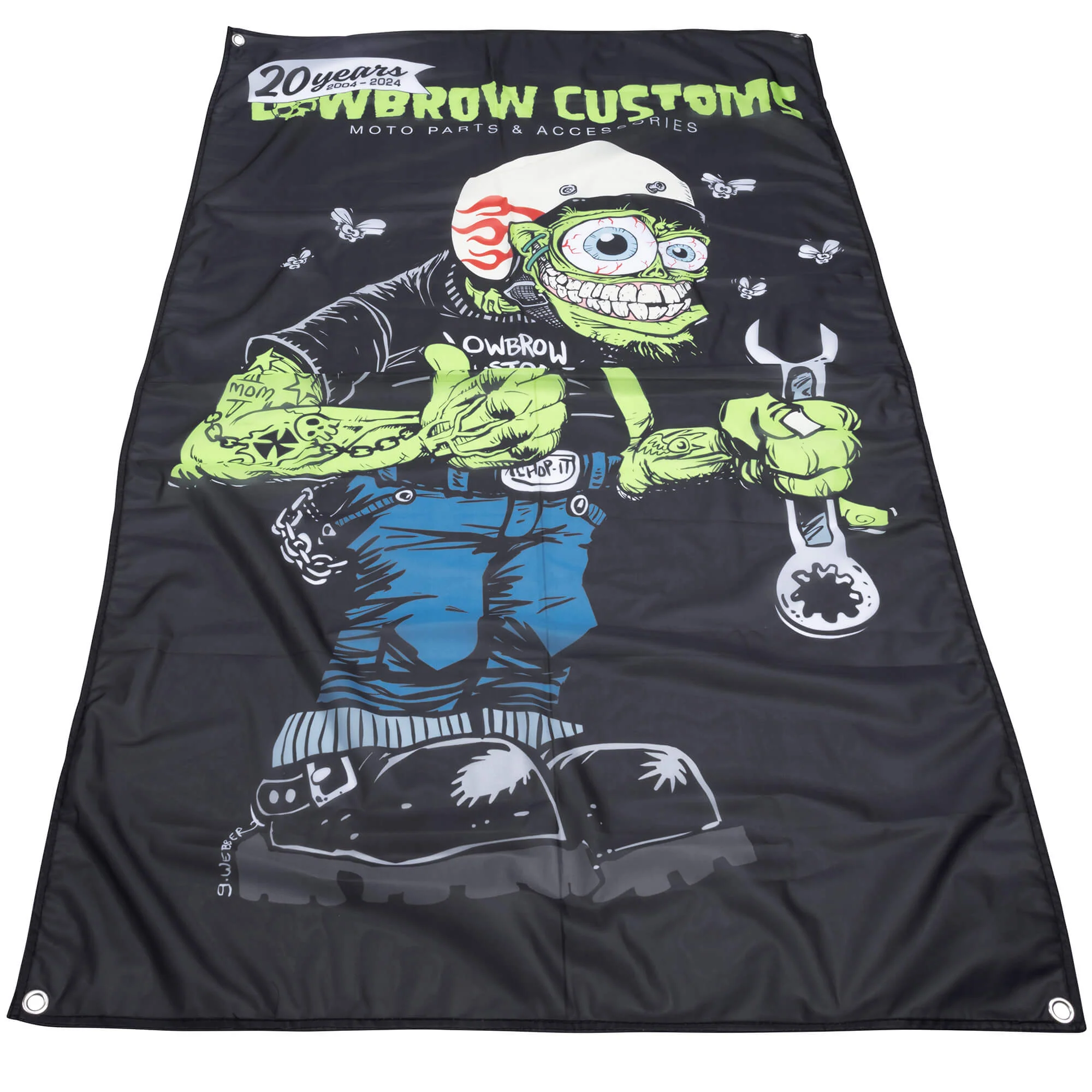 Lowbrow Customs Weirdo 20th Anniversary Flag - Image 3