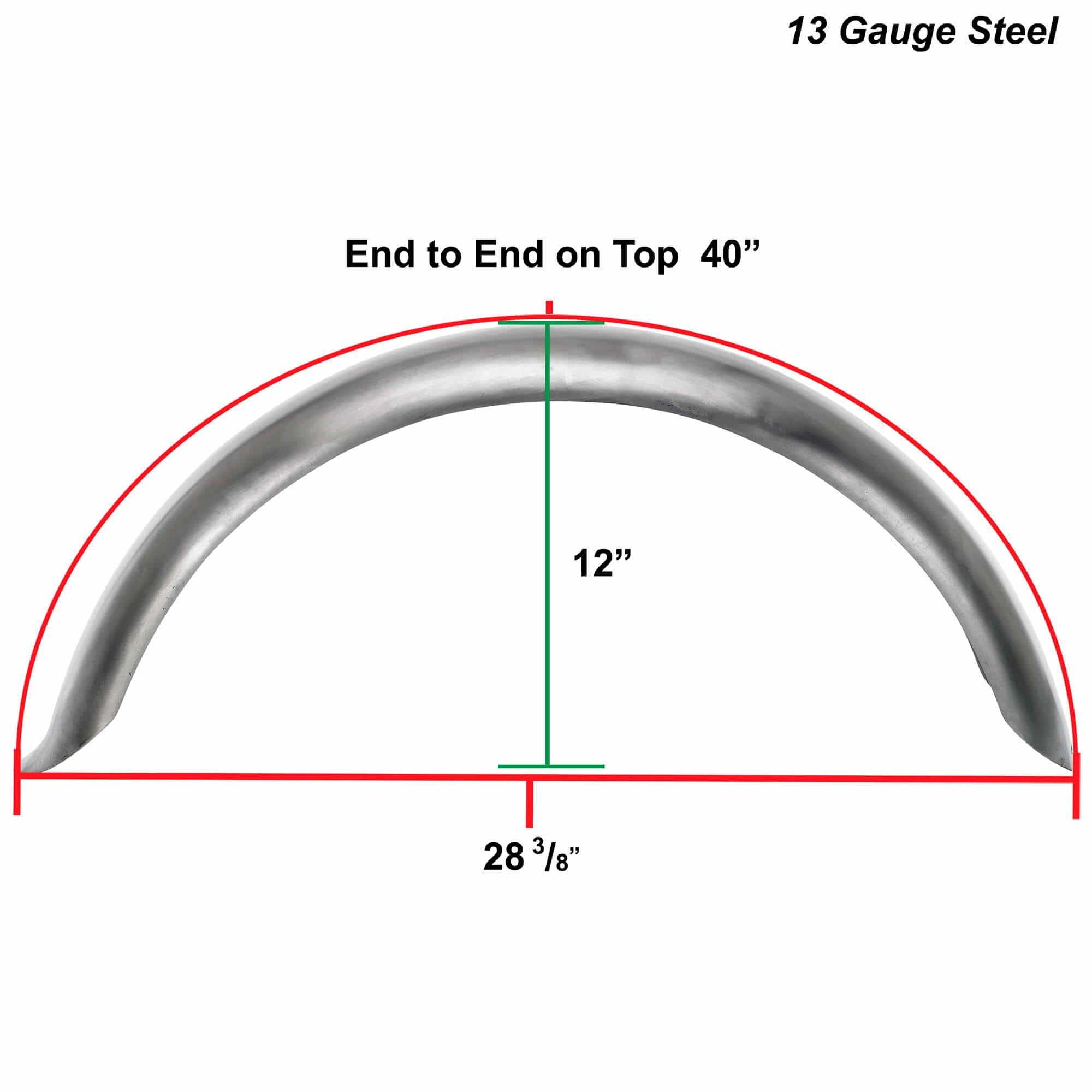 Manta Ray Smooth Steel Fender 6 inch Width - Image 7