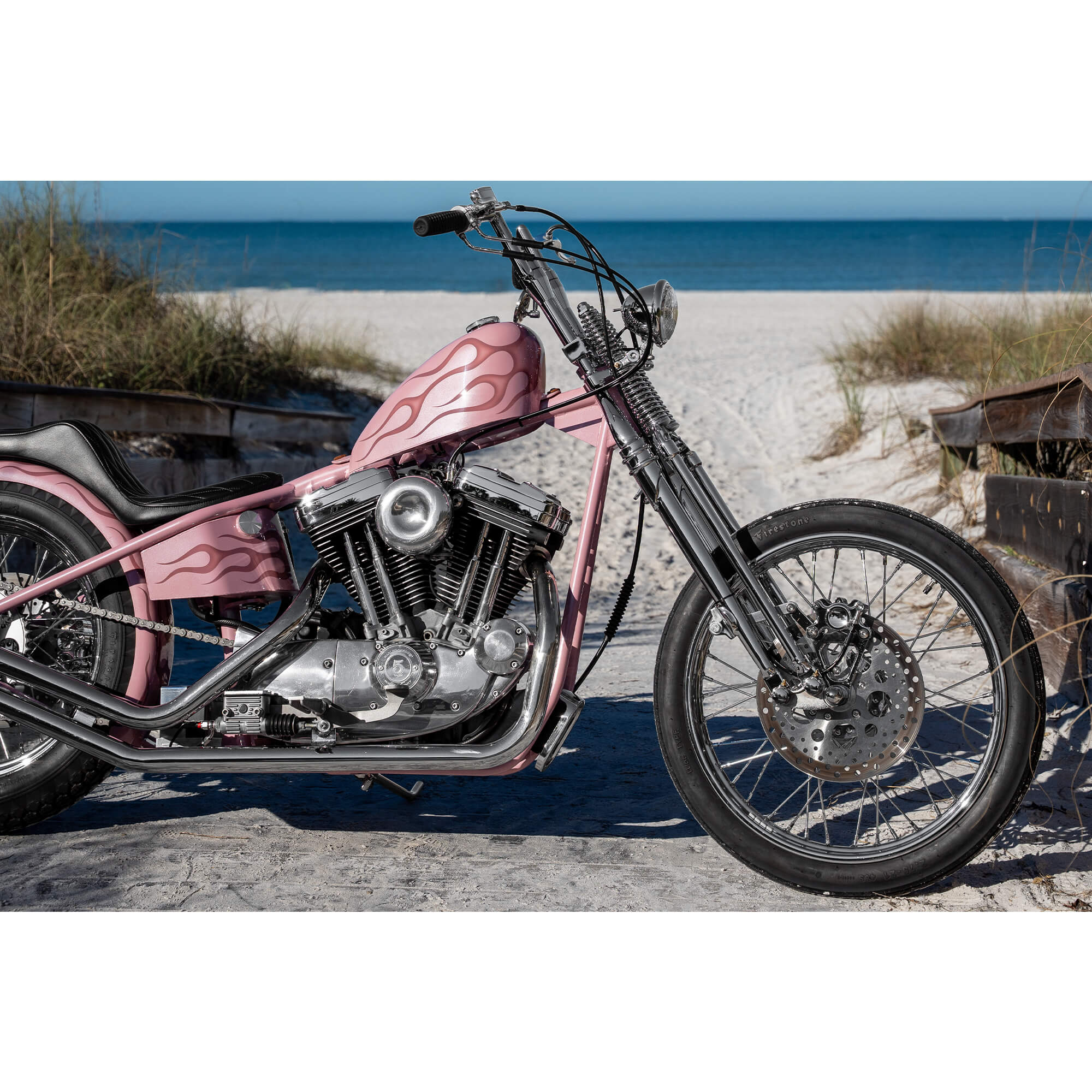Hardbody Antique Style Springer Front End - 2 inch Over Length - Chrome - Image 5