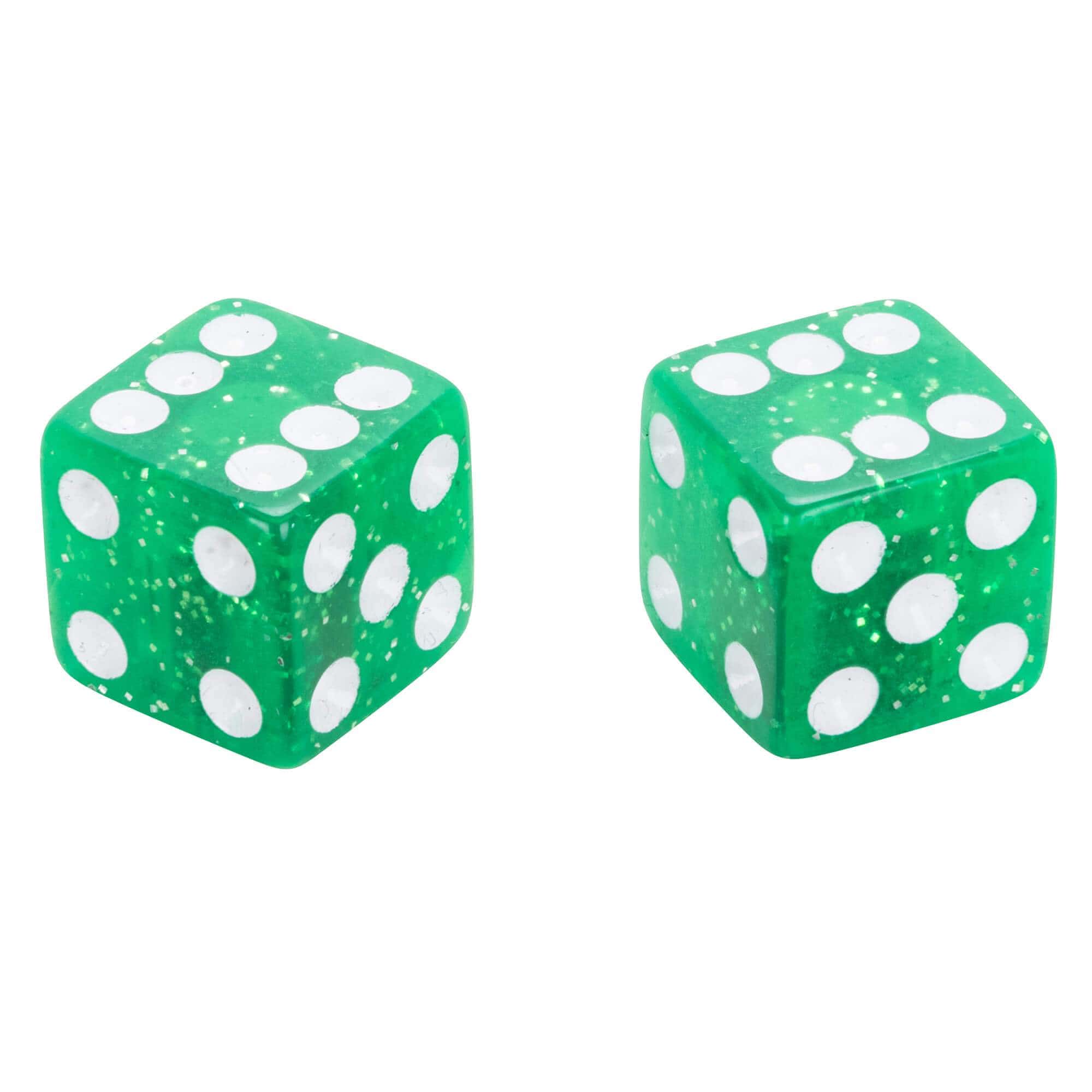 Glitter Dice Air Valve Caps - Green - Image 4
