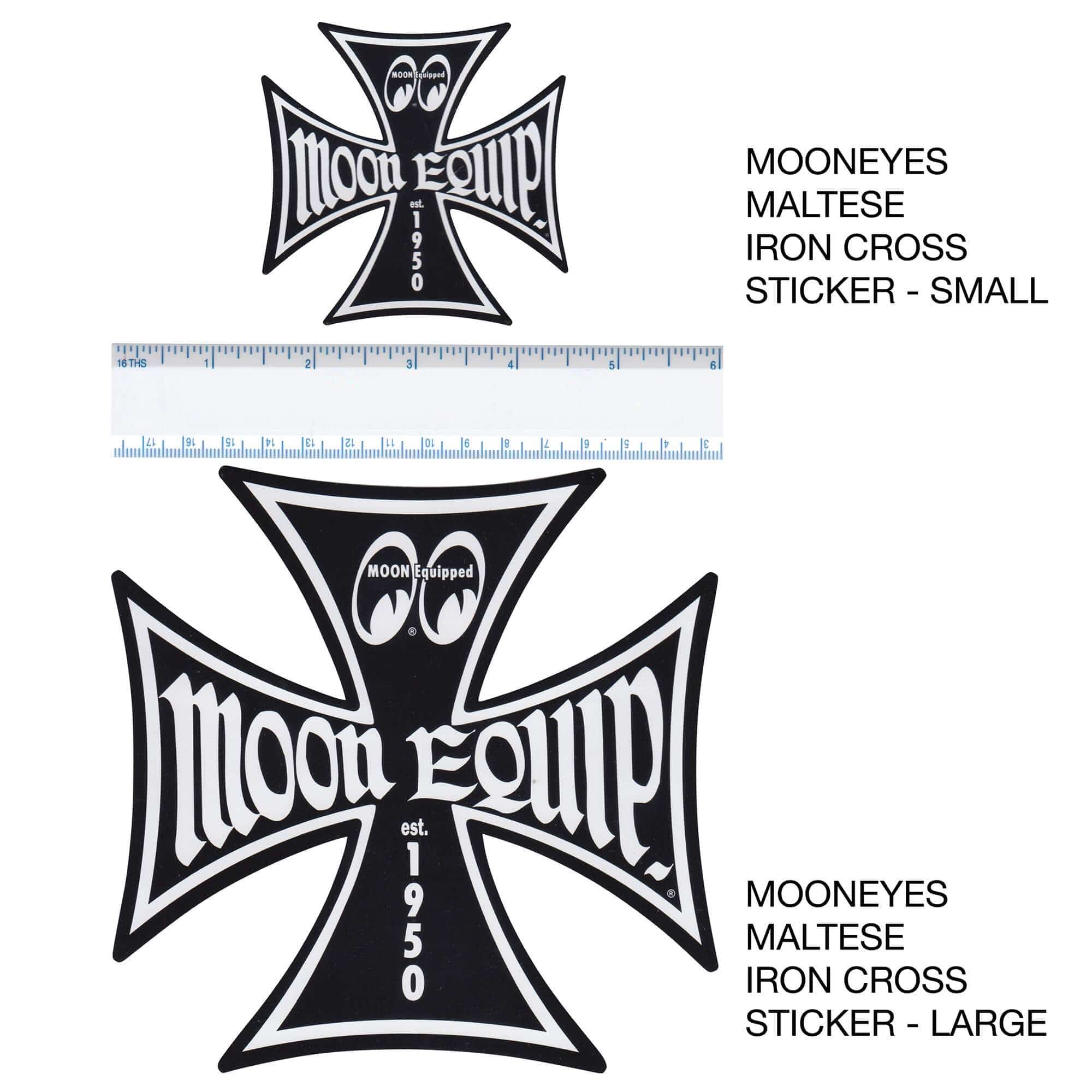 Maltese Iron Cross Sticker - Large - Black - Image 2