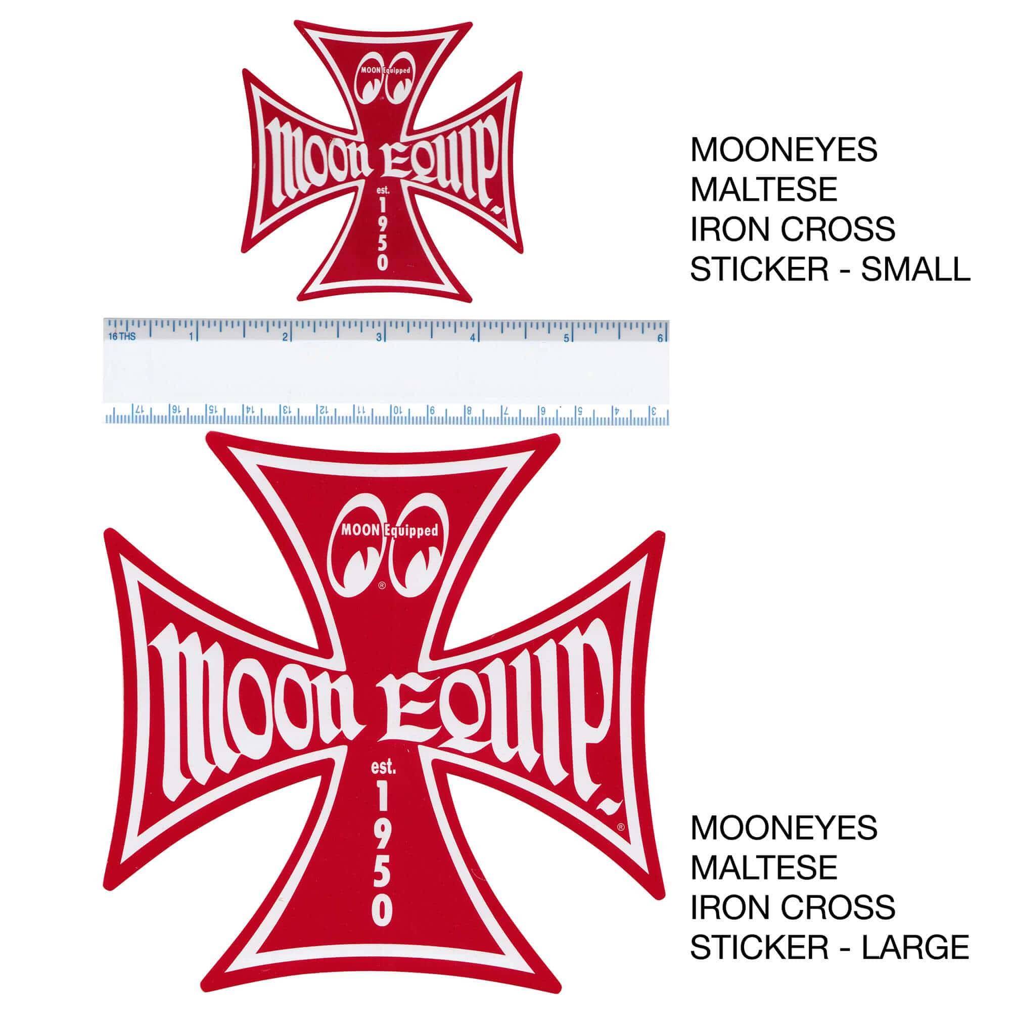 Maltese Iron Cross Sticker - Small - Red - Image 2
