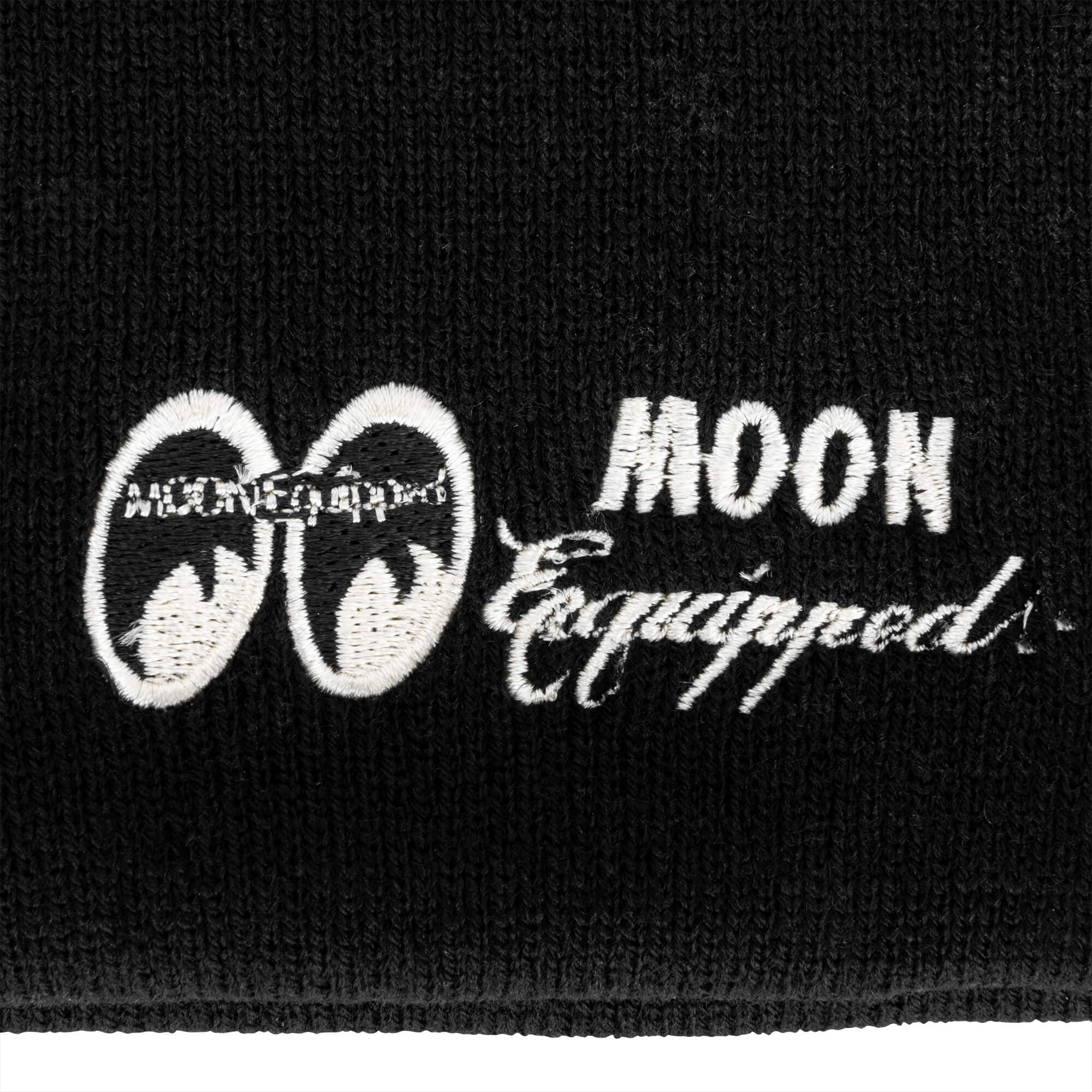MOON Equipped Embroidered Knit Hat - Black - Image 3
