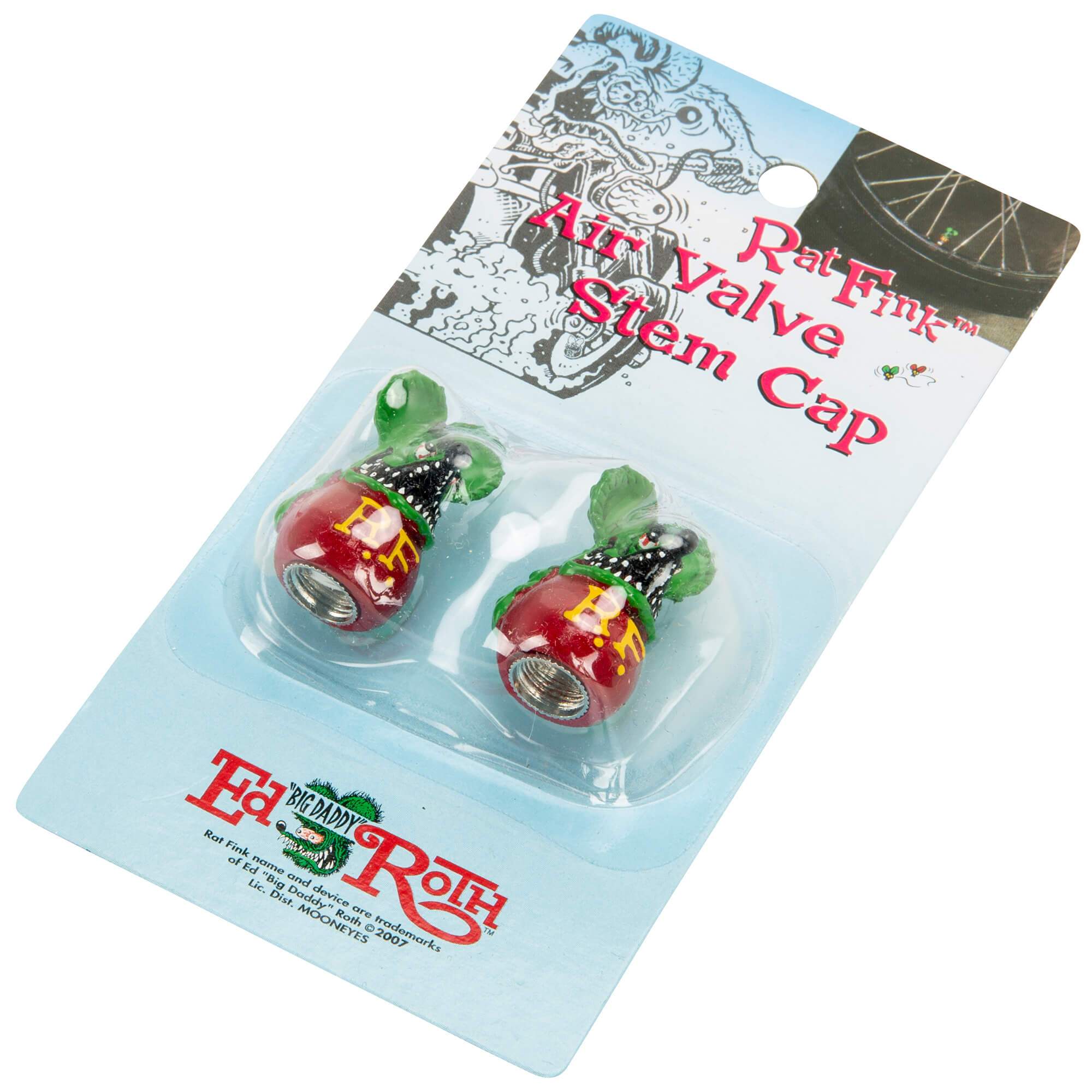 Rat Fink Air Valve Caps - Green - Image 5