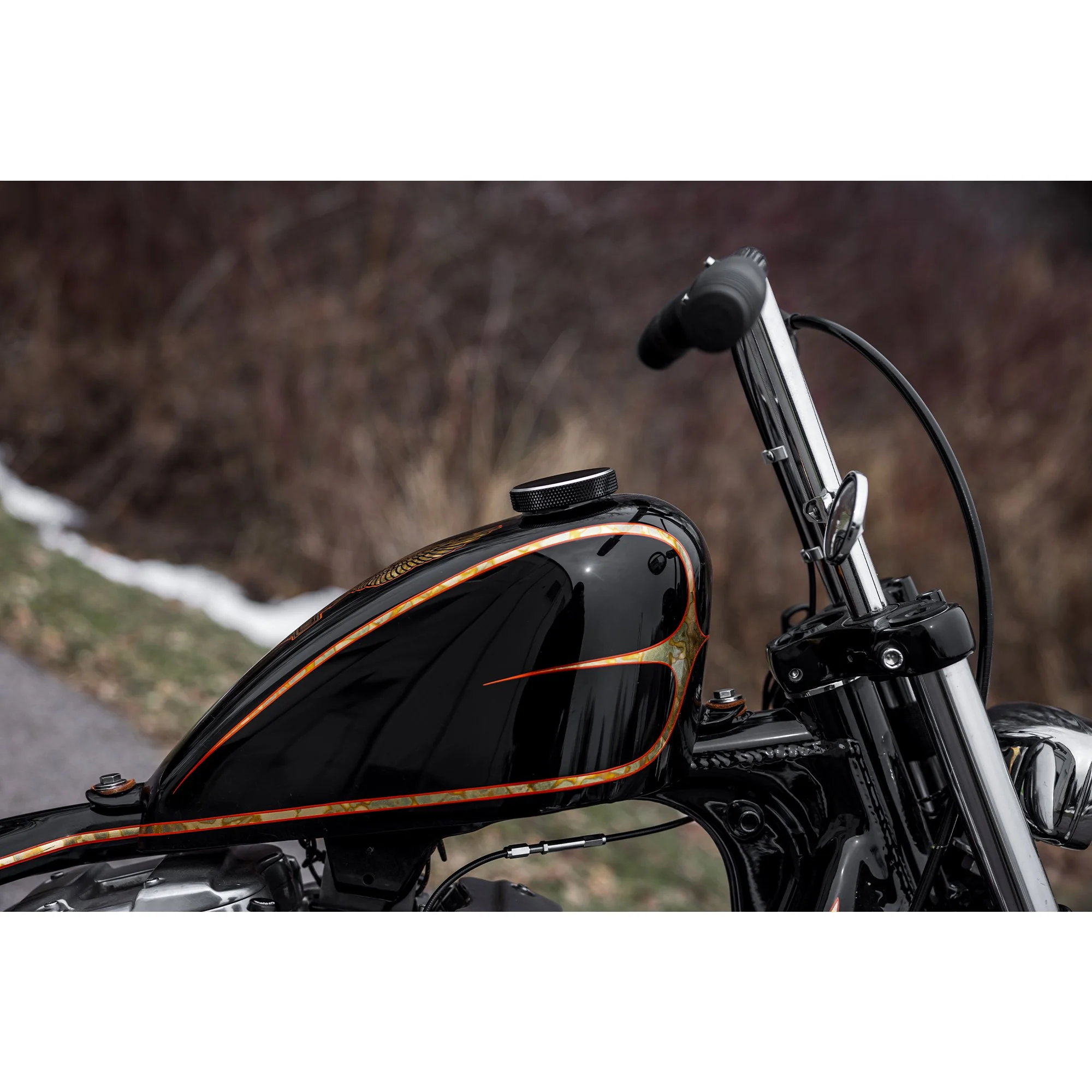 Billet Bayonet / Cam Harley Style Vented Gas Cap - Black - Image 8