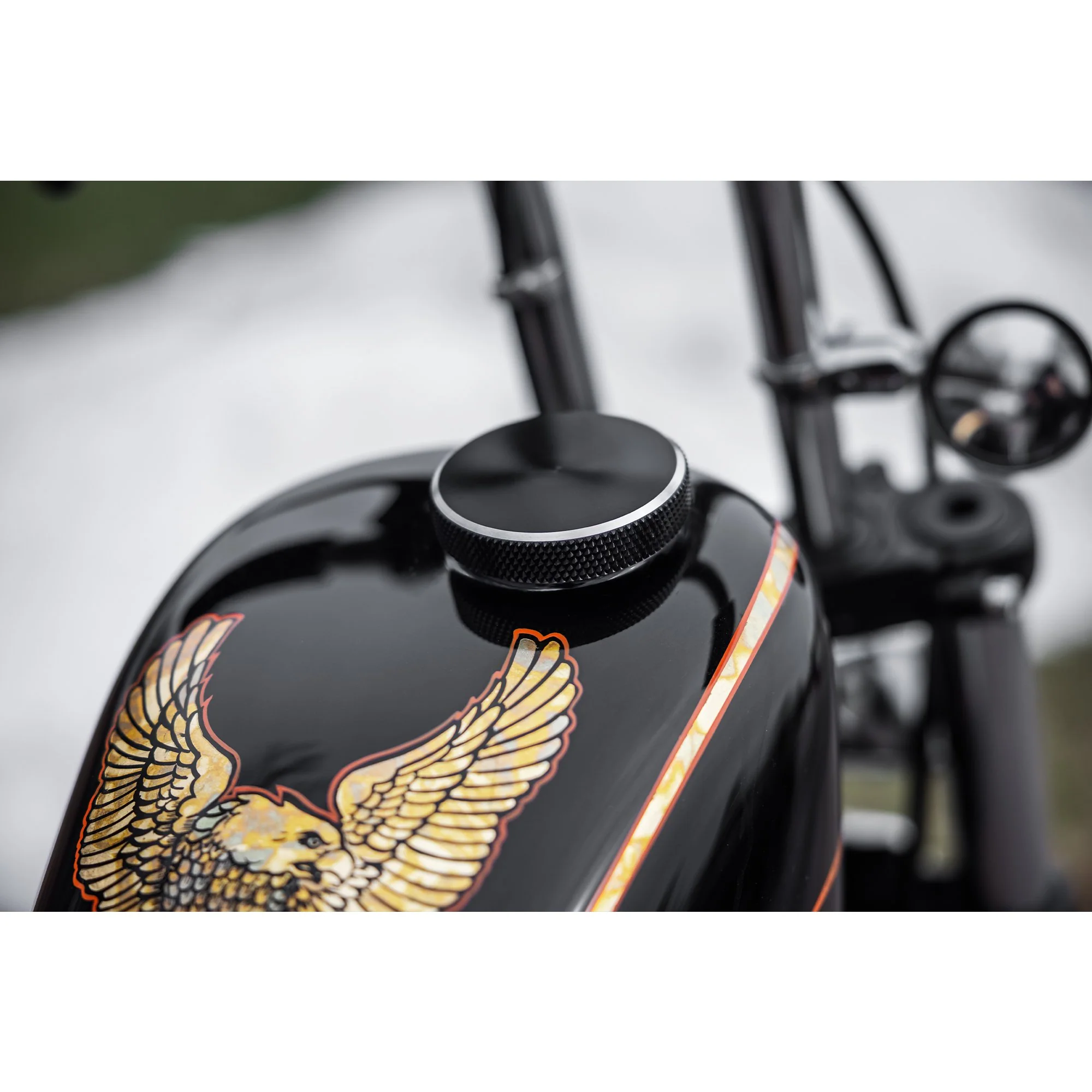 Billet Bayonet / Cam Harley Style Vented Gas Cap - Black - Image 9