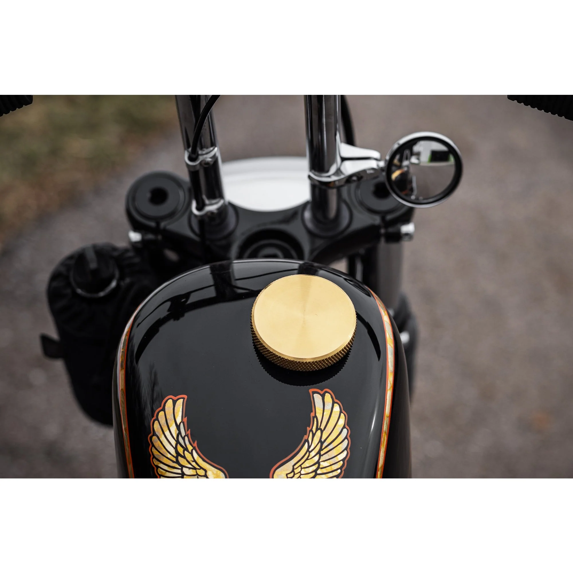 Billet Bayonet / Cam Harley Style Vented Gas Cap - Brass - Image 12
