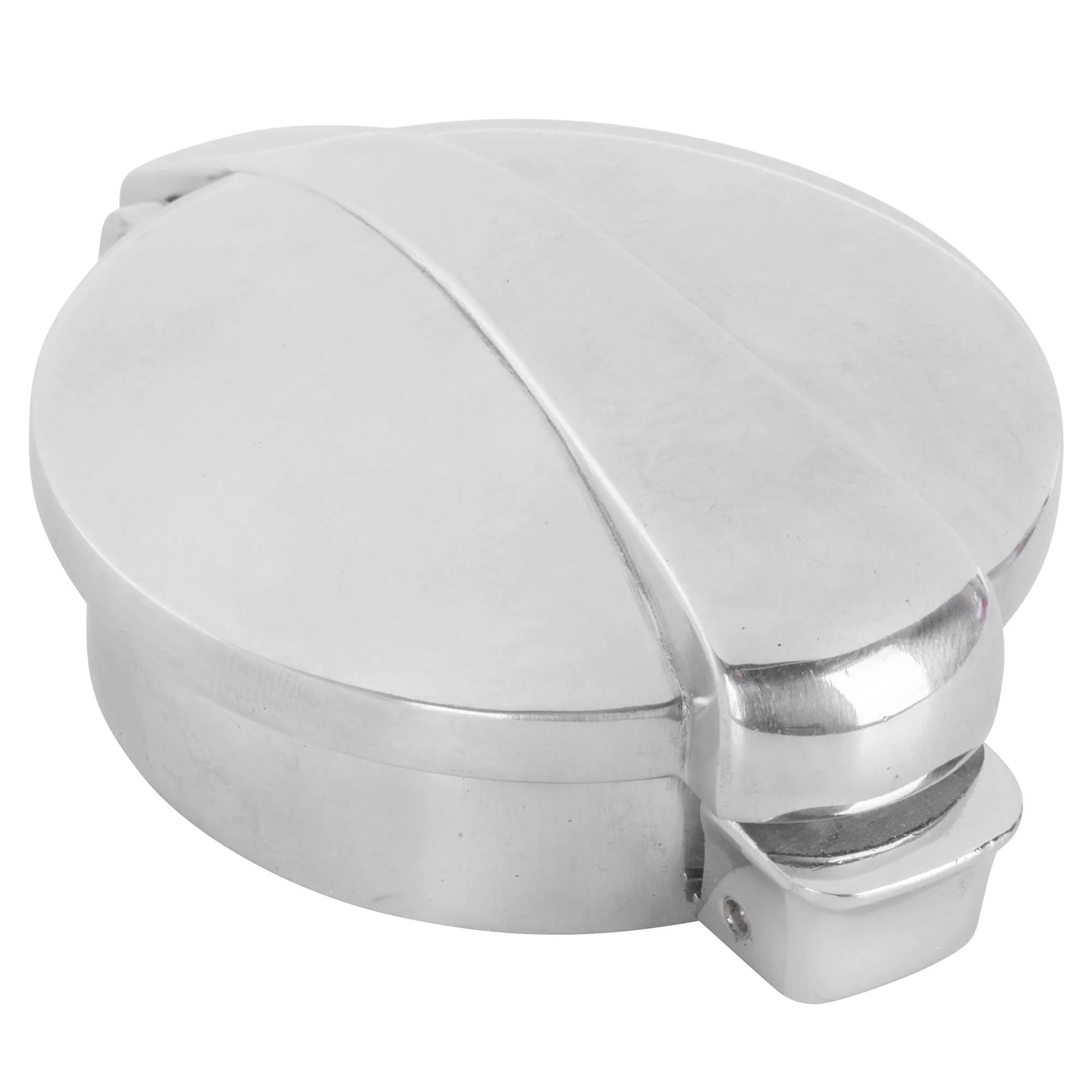 Monza Flip-Up Gas Cap - Polished Aluminum - Vented 2.5" Diameter - Image 6