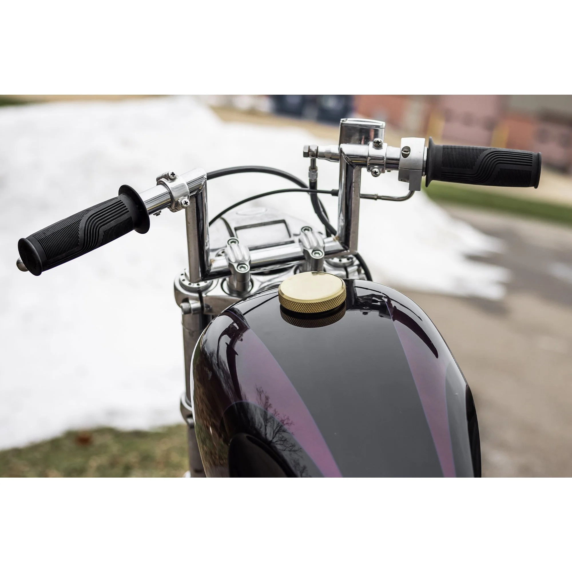 Screw-In Billet Gas Cap for 1996 & later Harley-Davidson - Vented - Satin Brass - Image 5
