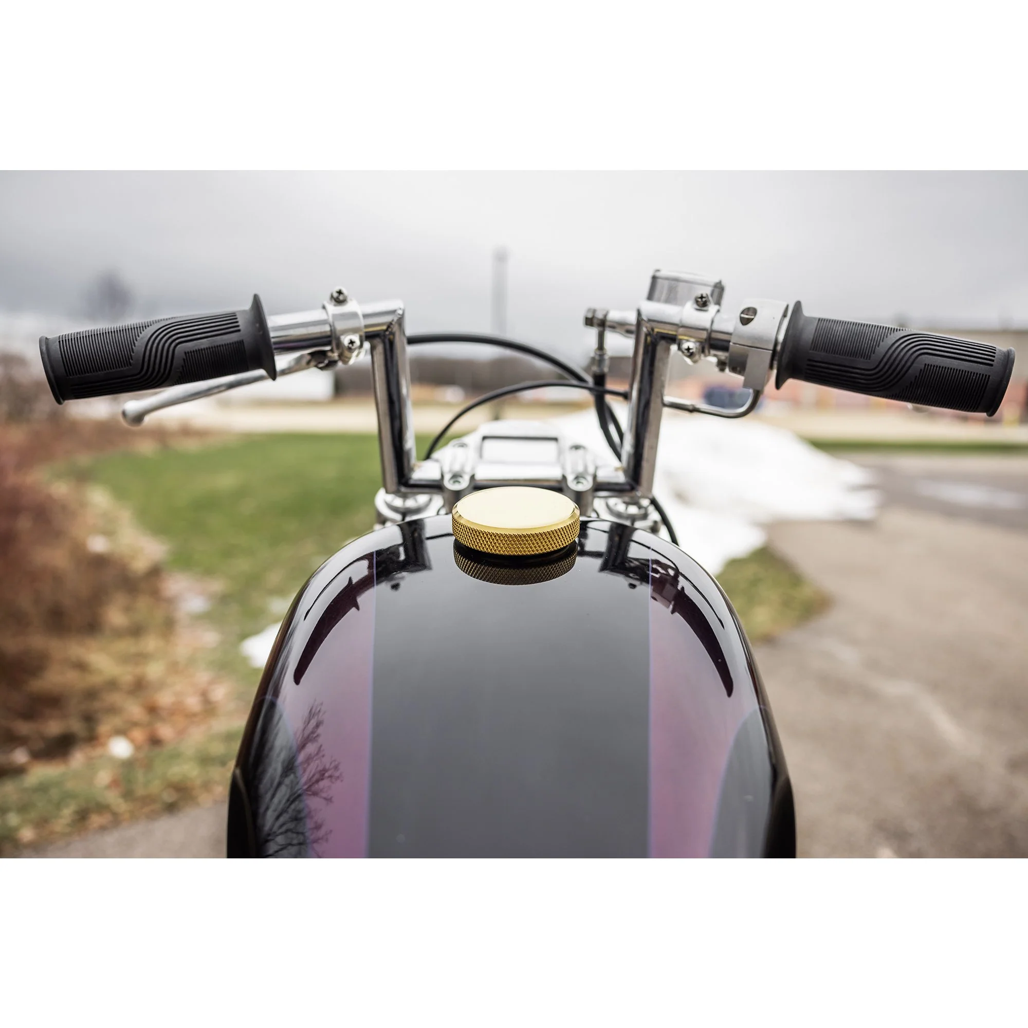 Screw-In Billet Gas Cap for 1996 & later Harley-Davidson - Vented - Satin Brass - Image 6