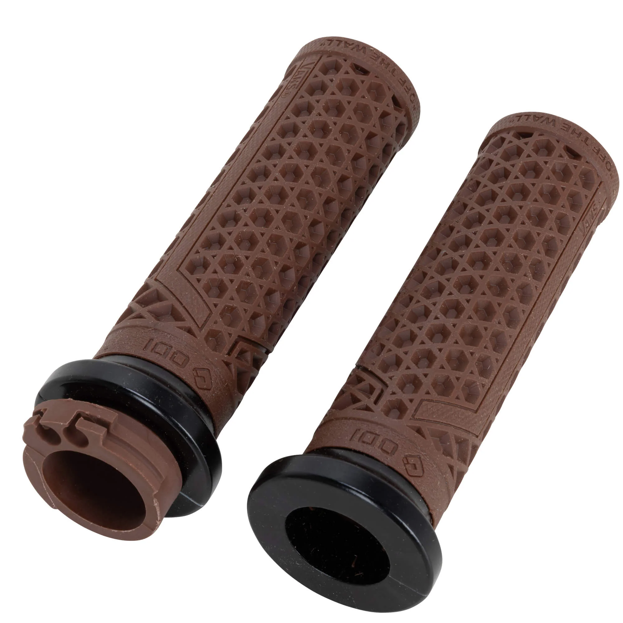 Vans V-Twin Lock-On Cable Throttle Grips by ODI - Brown/Black - 1" - Image 2