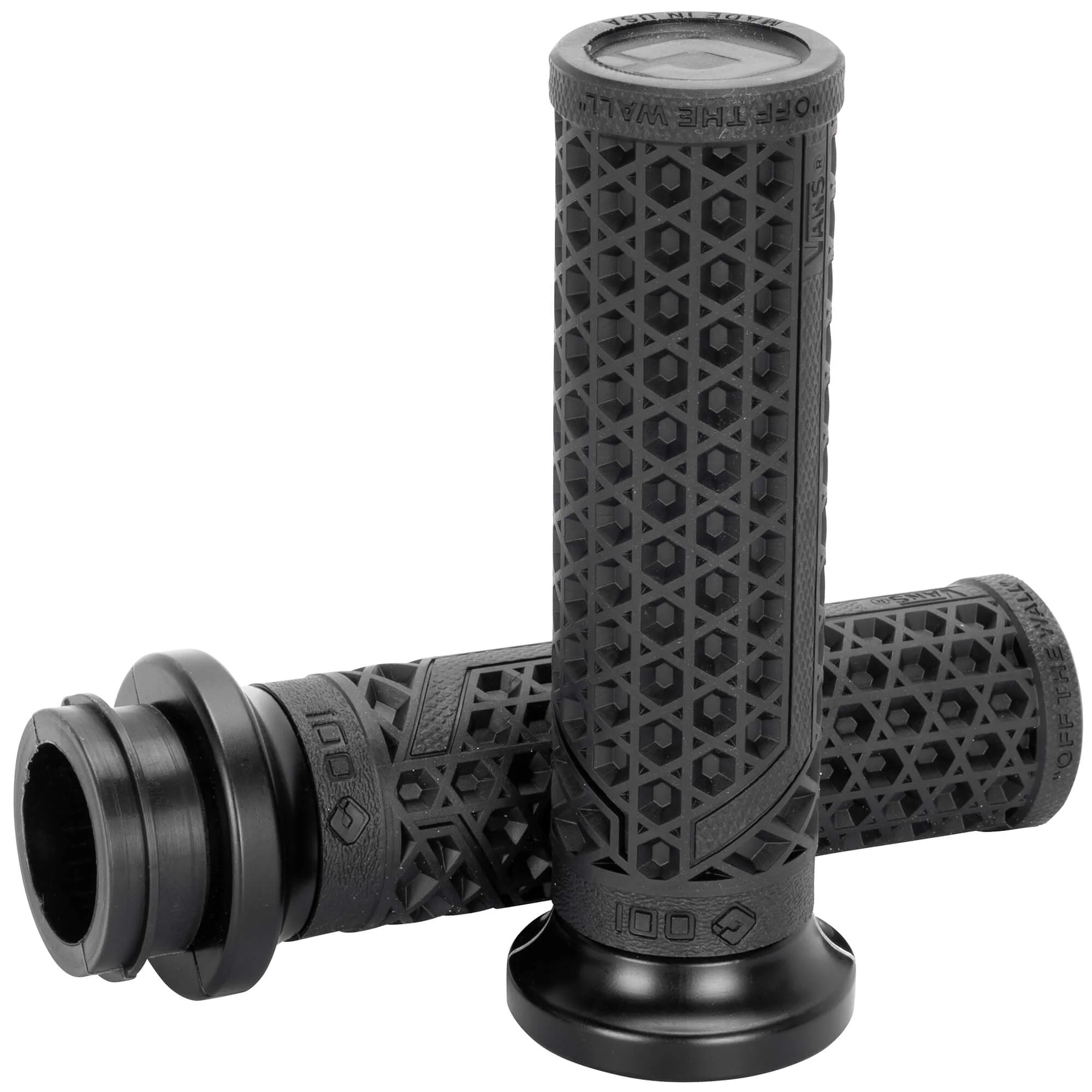 Vans V-Twin Lock-On TBW Grips by ODI - Black/Matte Black - 1"