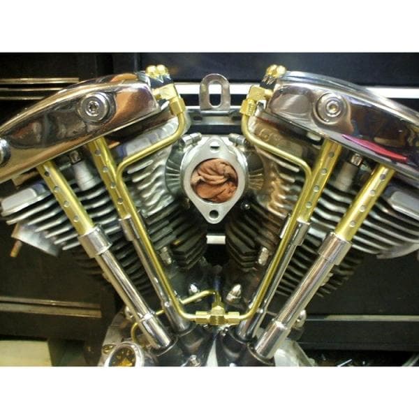 Shovelhead Rocker Box Split Oil Lines - Brass - Image 2