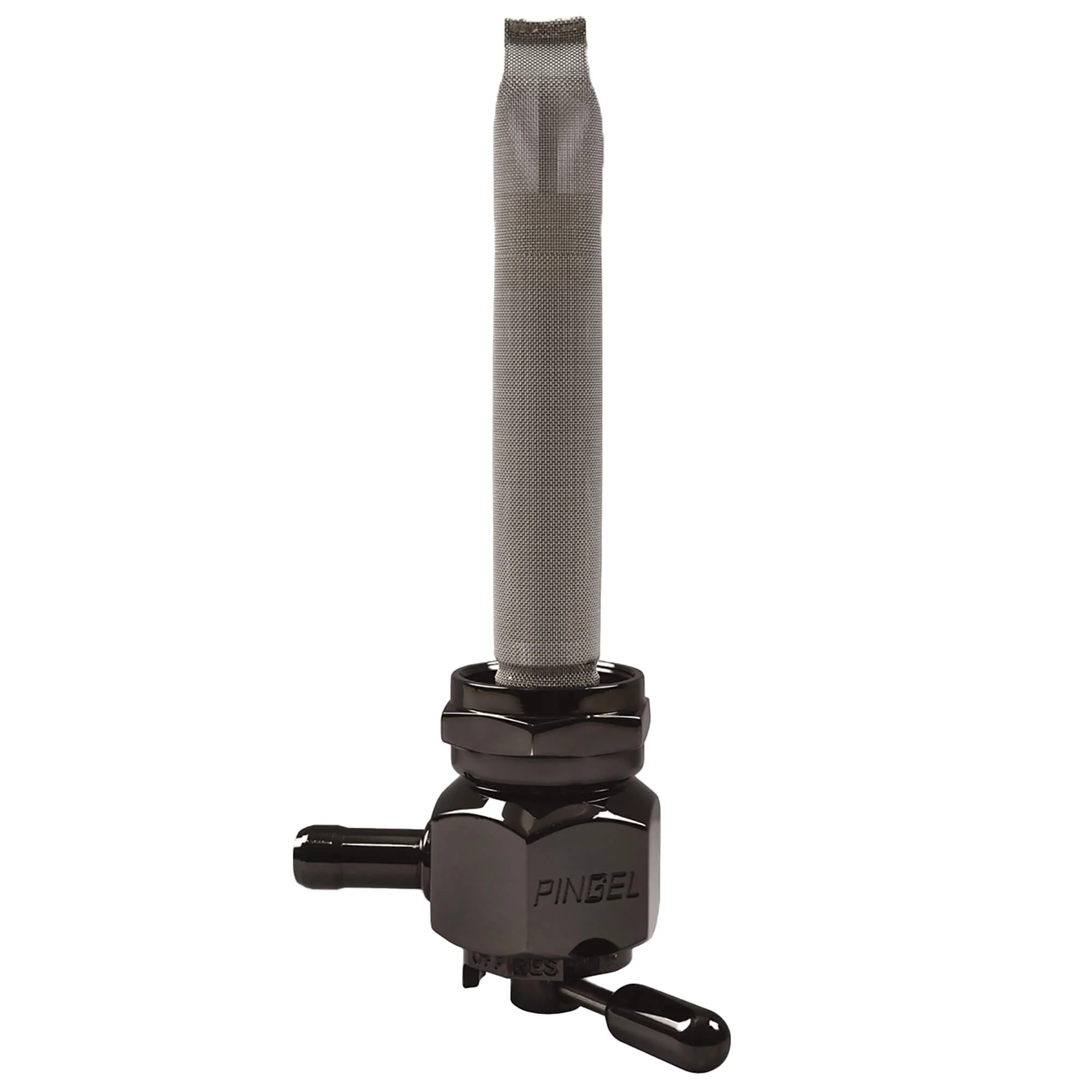 22MM Power-Flo Petcock - Hex Body - Black - Inward