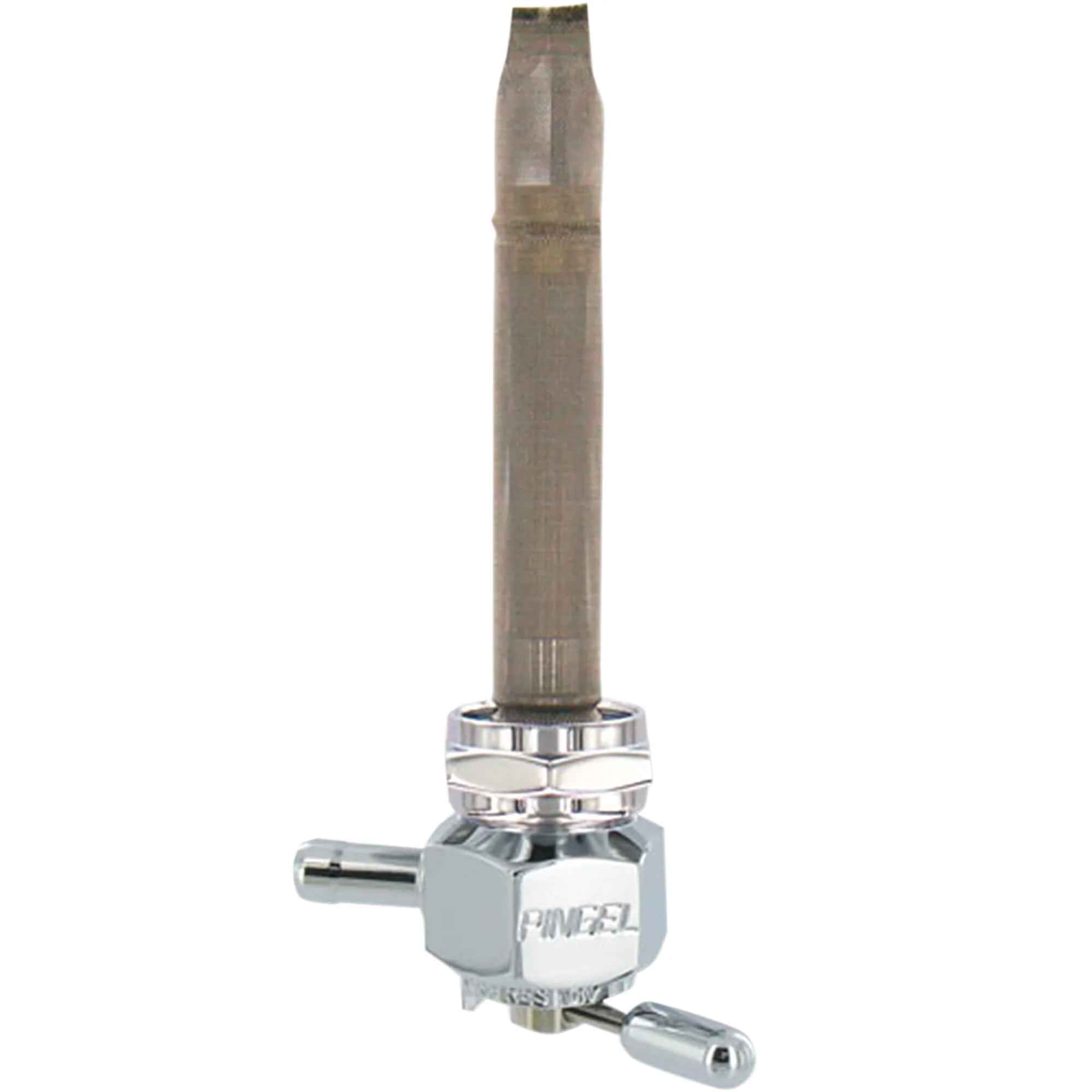 22MM Power-Flo Petcock - Hex Body - Chrome - Forward