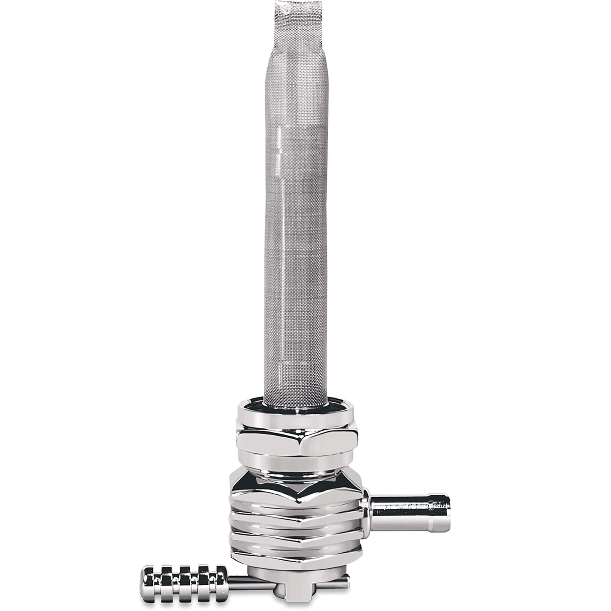 22MM Power-Flo Petcock - Hex Finned Body - Chrome - Inward