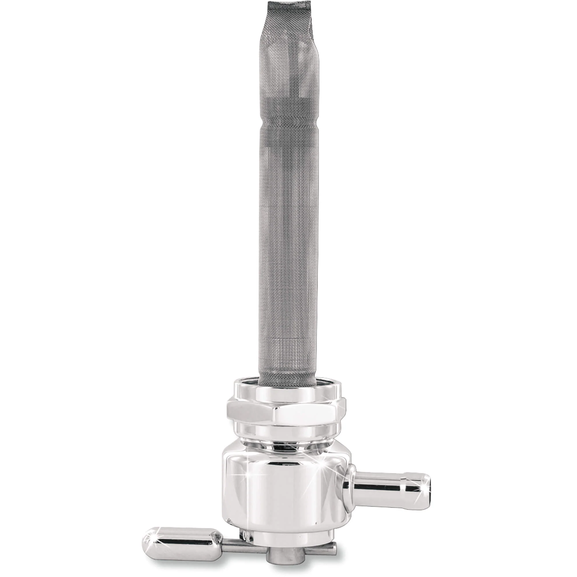 22MM Power-Flo Petcock - Round Body - Chrome - Backward