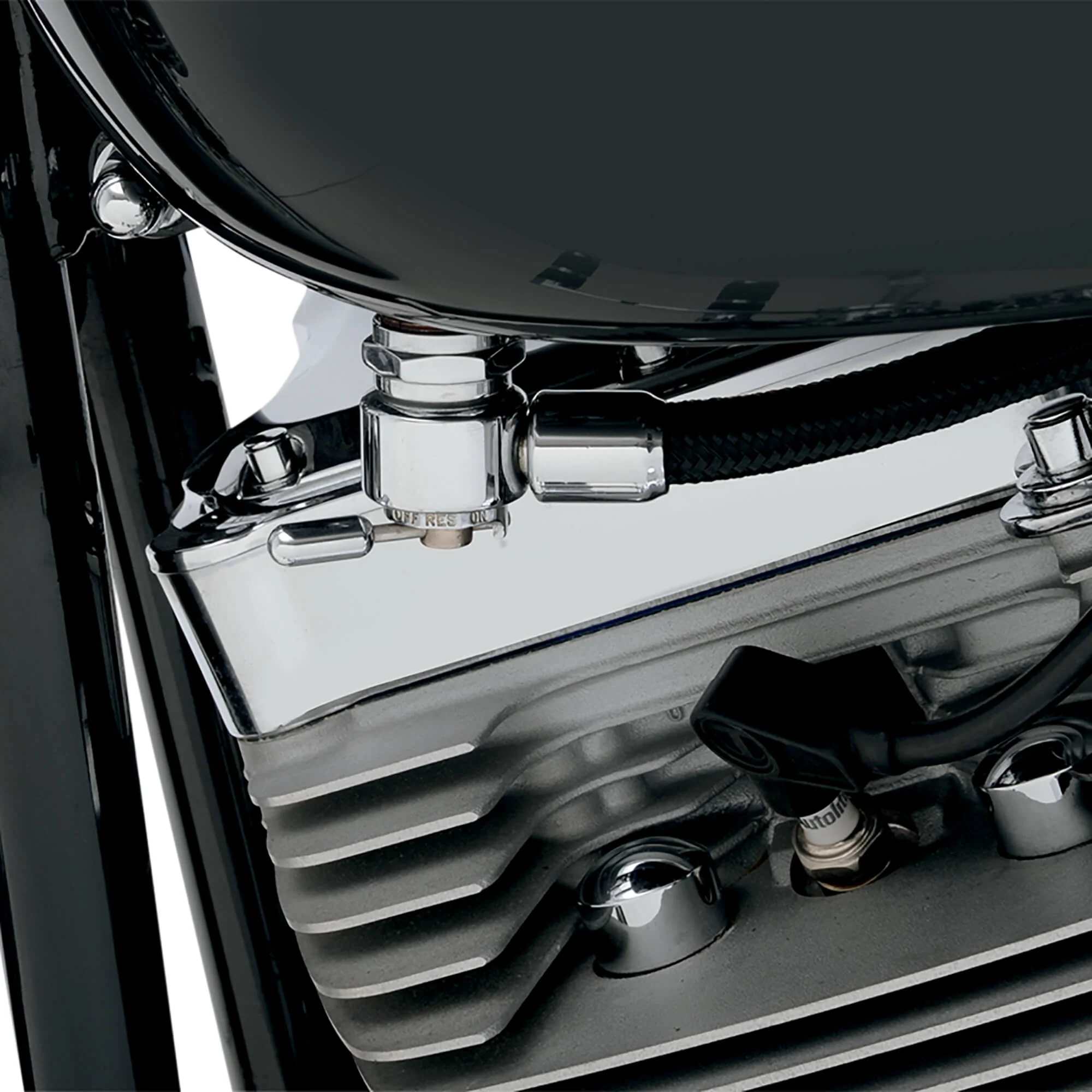 22MM Power-Flo Petcock - Round Body - Chrome - Backward - Image 2