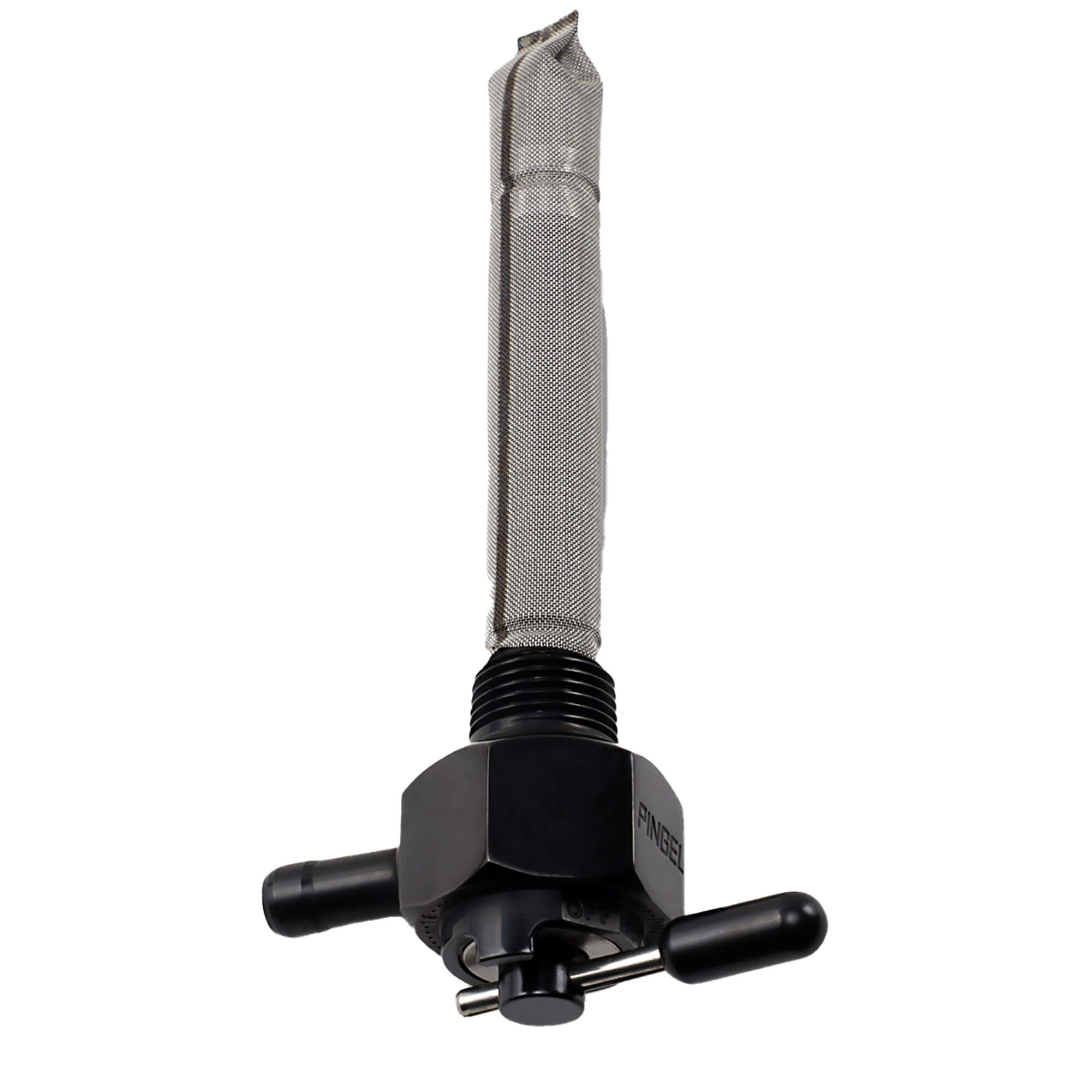 3/8 inch NPT Power-Flo Petcock - Hex Body - Black - Inward