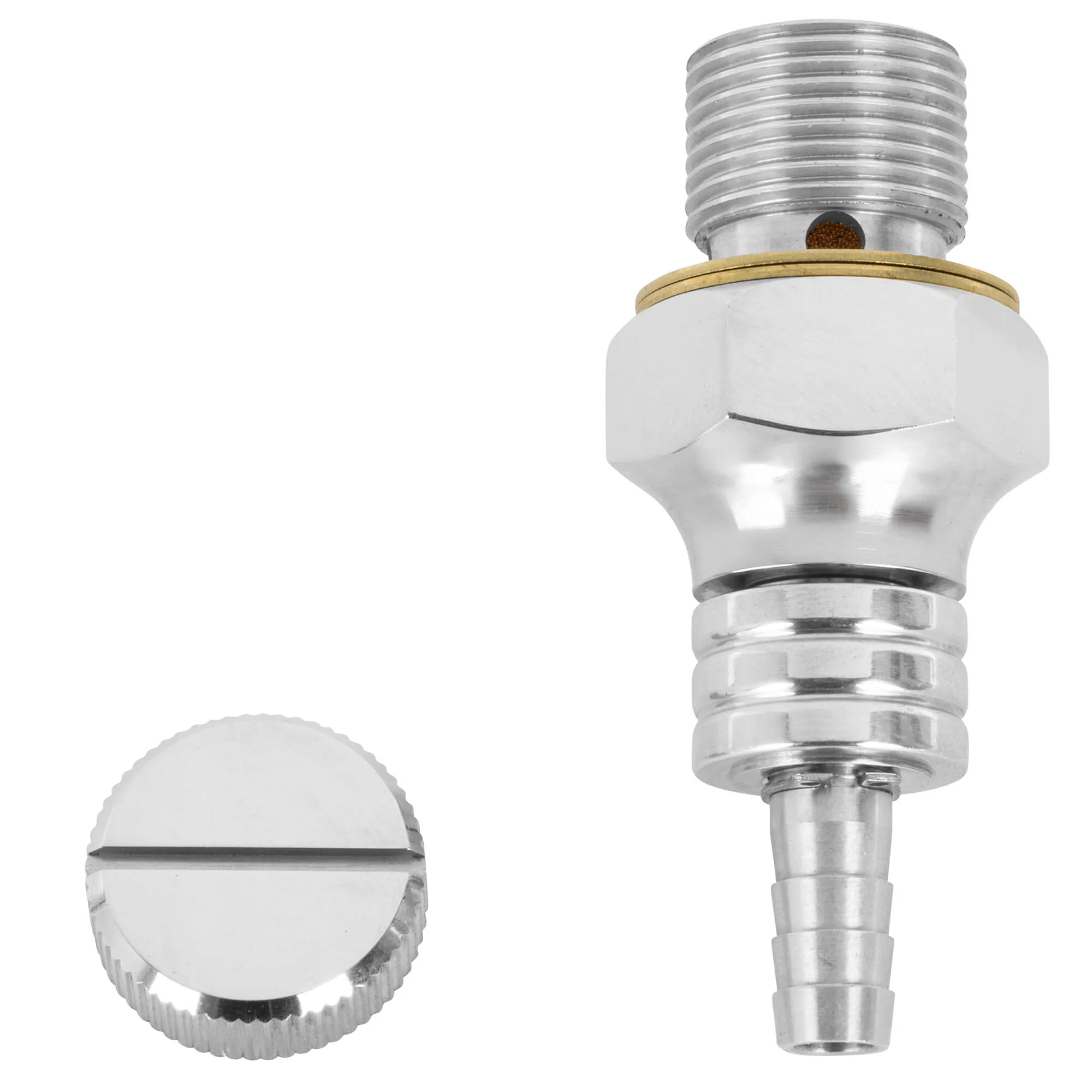 3/4"-18 Petcock Fits Early Style Harley-Davidson Tanks - Stainless Steel