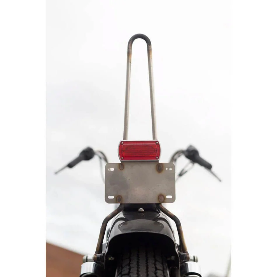 Weld-On Stainless Steel Light Mount With License Plate Bracket - Prism Supply Co. Box Chopper Tail Light - Image 5