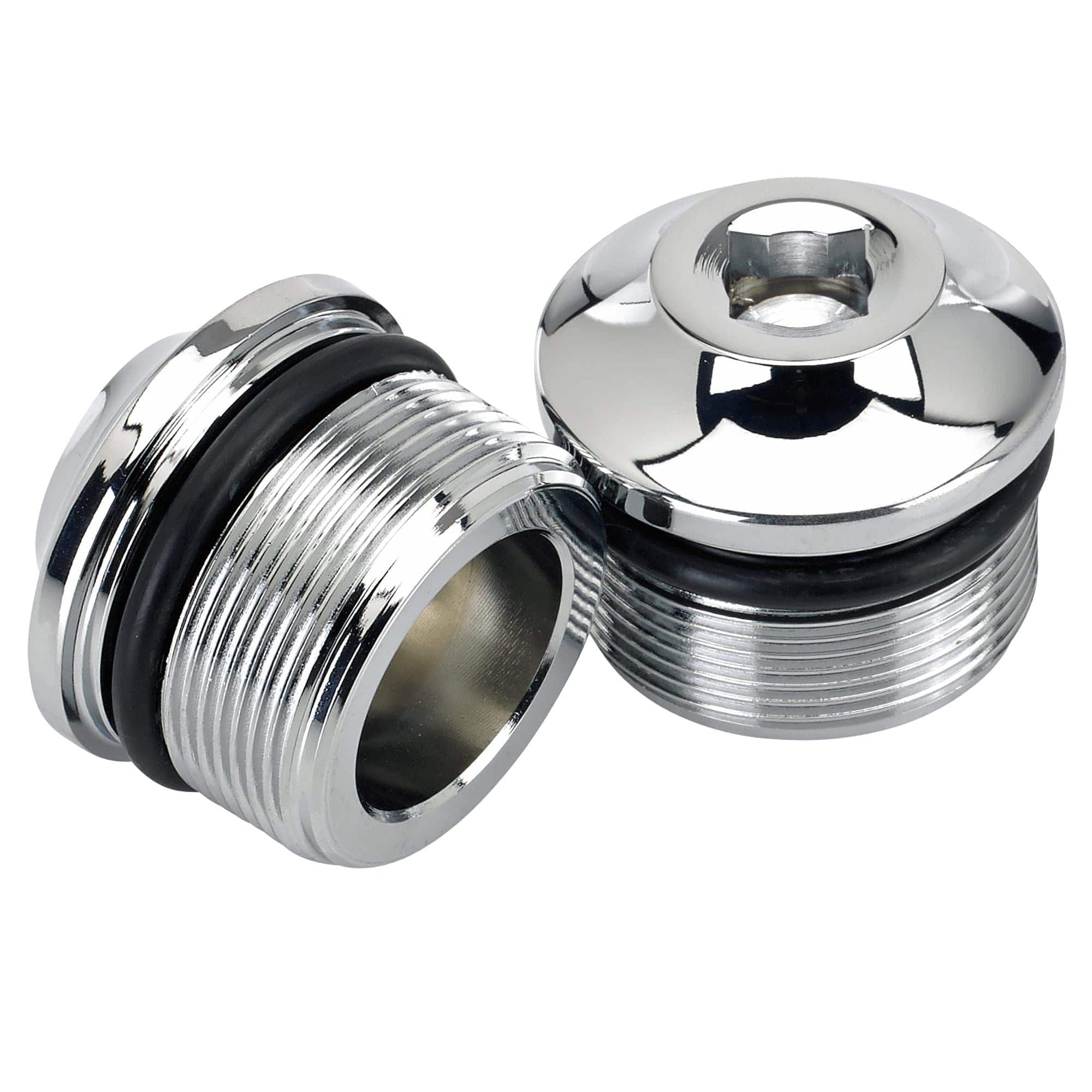 Radius Fork Tube Caps - Chrome - 39mm Narrow Glide Front End
