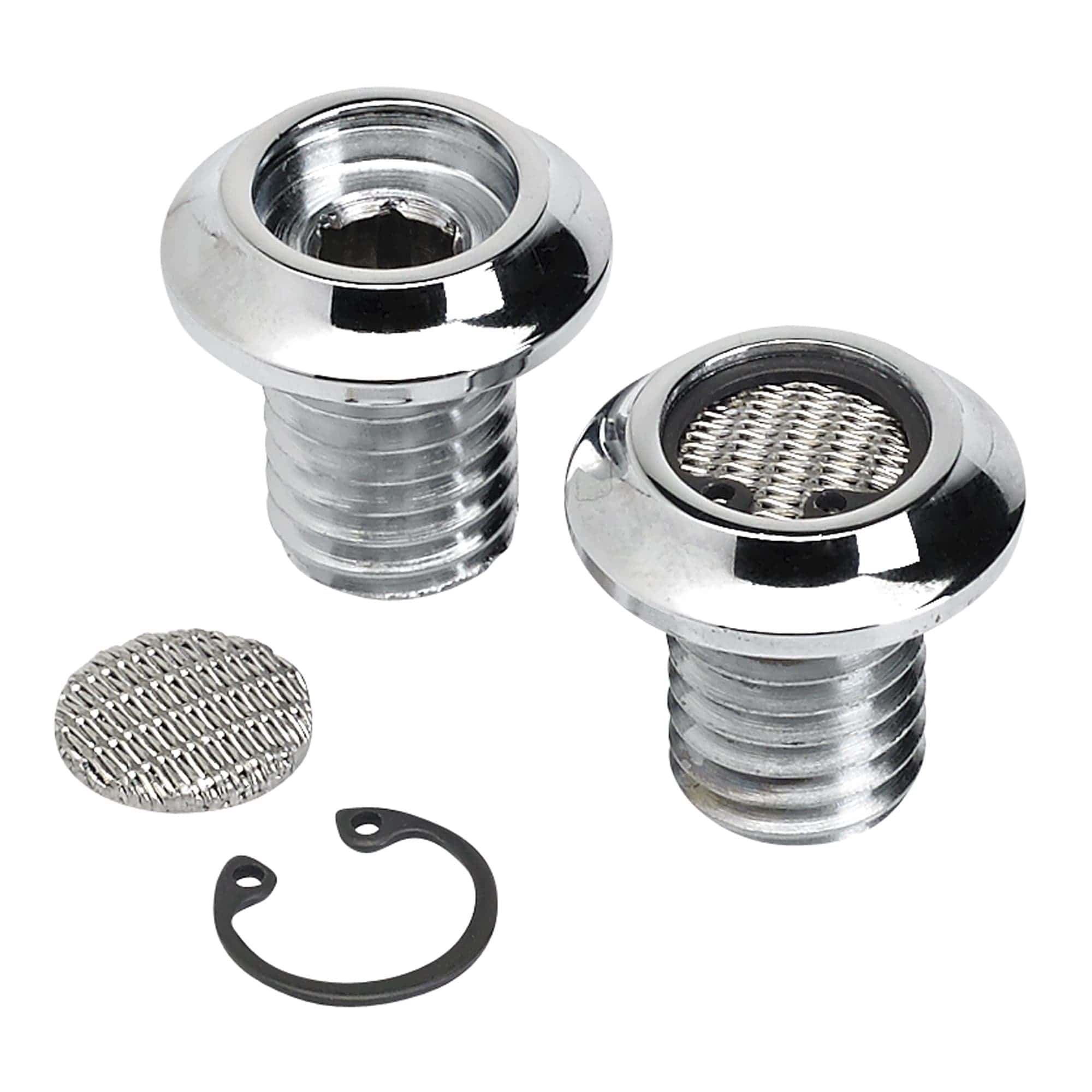 Radius Breather Bolts for Harley-Davidson Evo - Chrome Plated