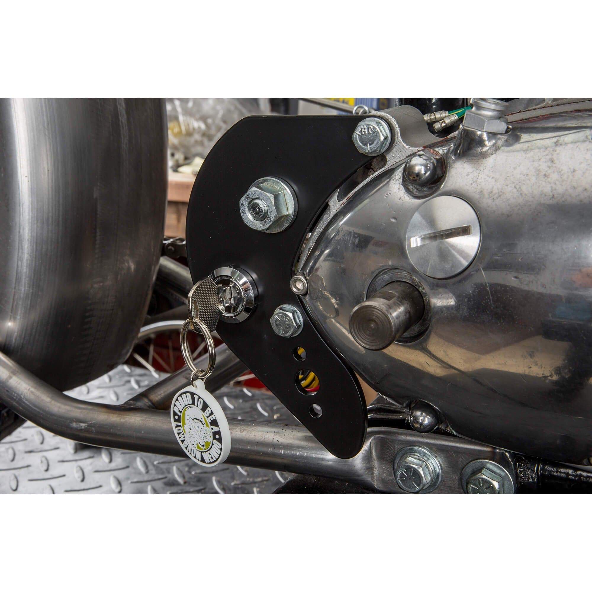 Rear Motor Mount Plates for Triumph Motorcycles - Chopper Style w/ Key Switch Hole - 1963 - 1970 Triumph - Image 6
