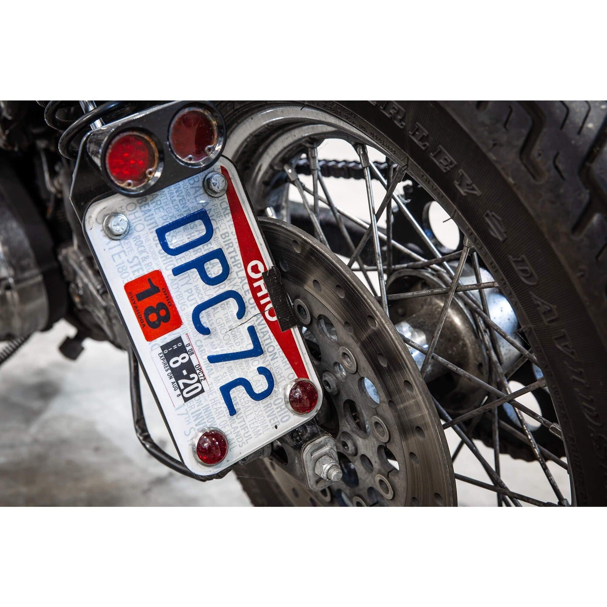 Glass License Plate Round Reflector - Burnt Orange - Image 4