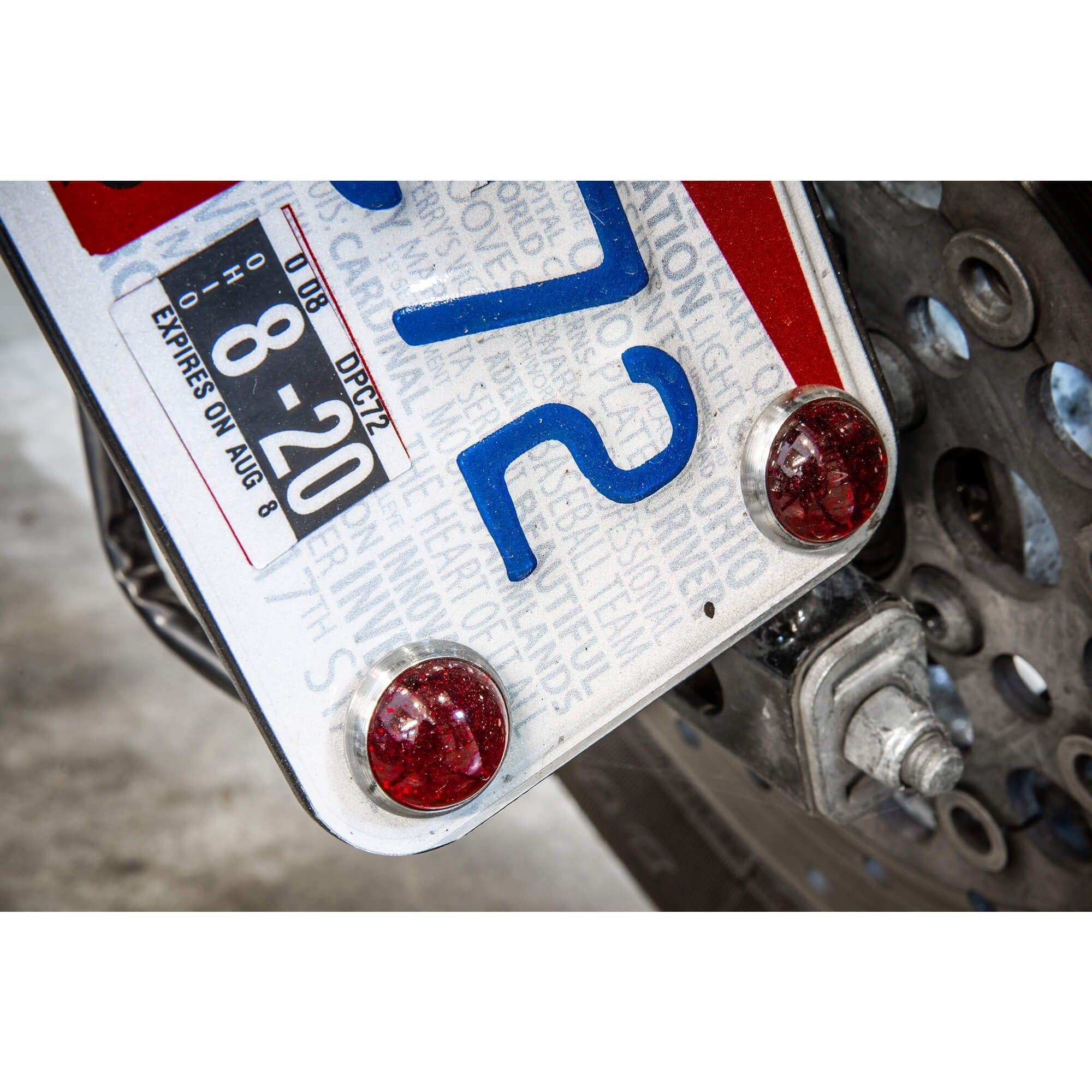 Glass License Plate Round Reflector - Burnt Orange - Image 5