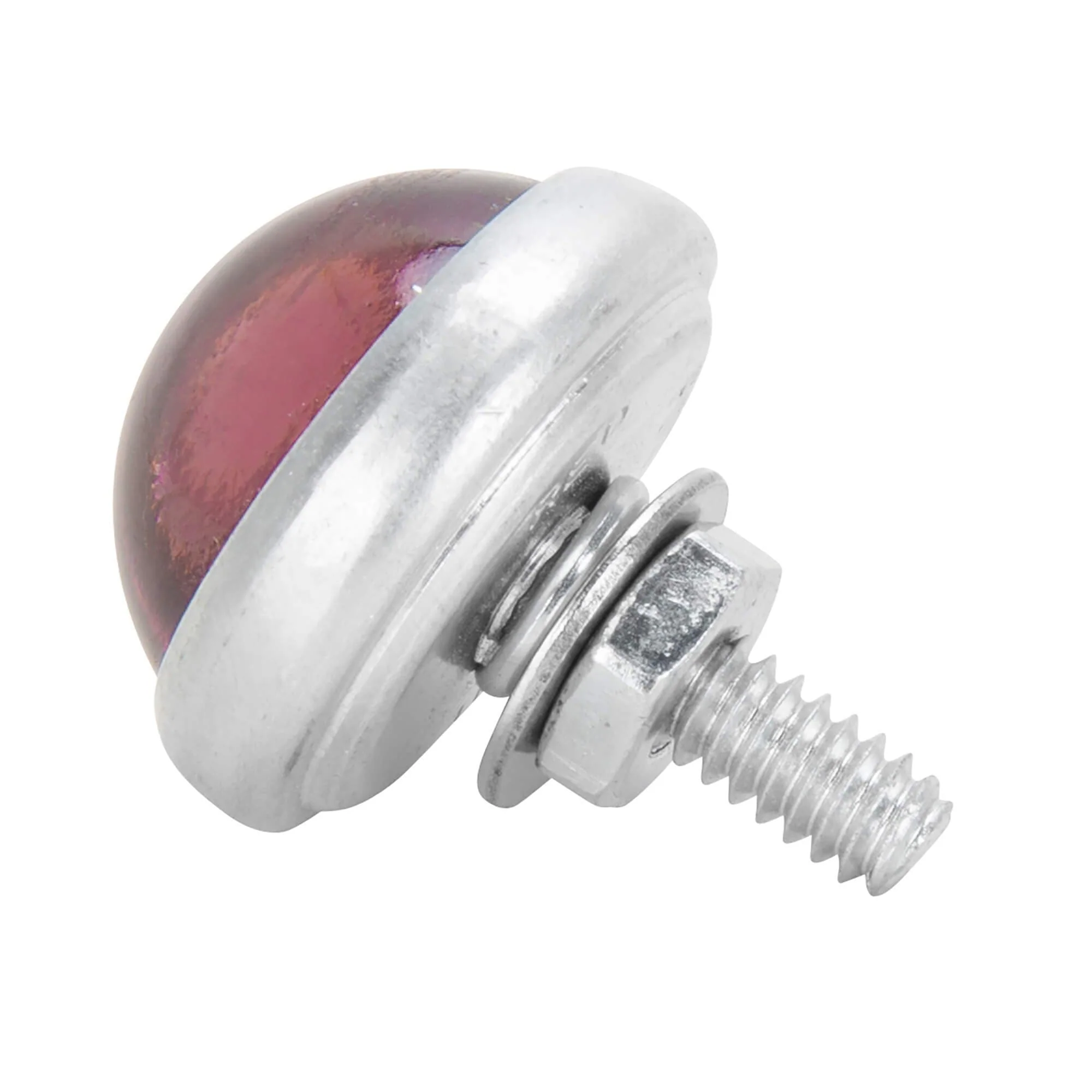 Glass License Plate Round Reflector - Purple - Image 2