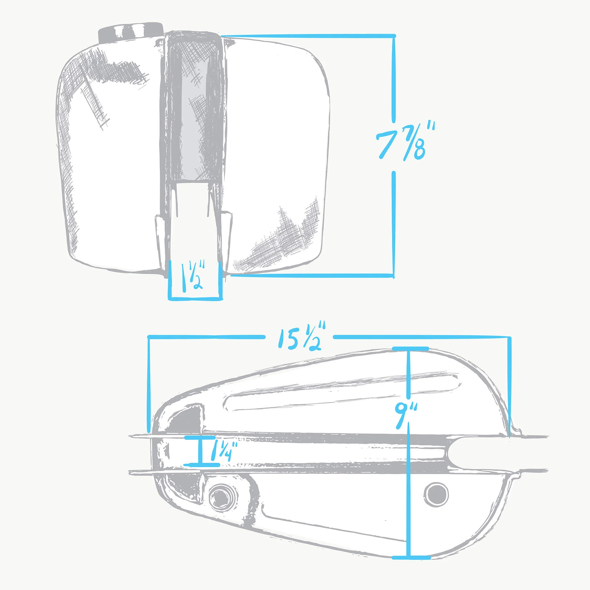 Reproduction Harley Model 125 / Model 165 / Hummer Gas Tank - With Key Switch - Image 3