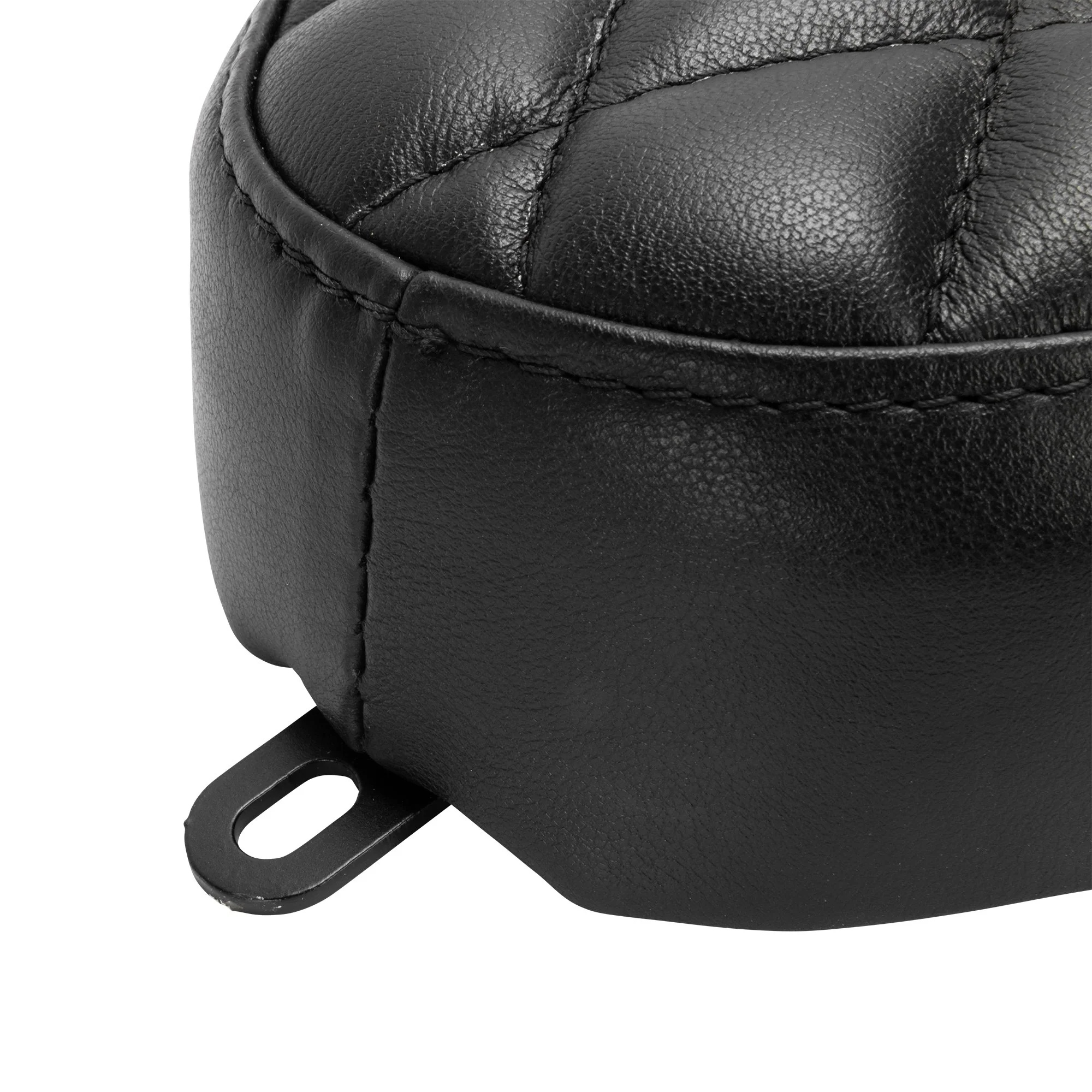 Cobra 2-Up Seat - Black Leather - Diamond - for Harley OEM Factory Rigid Frames - Image 10
