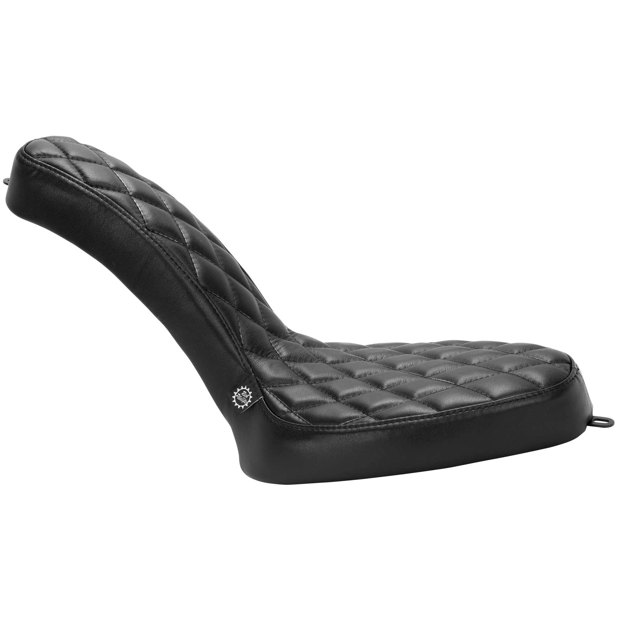 Cobra 2-Up Seat - Black Leather - Diamond - for Harley OEM Factory Rigid Frames - Image 12