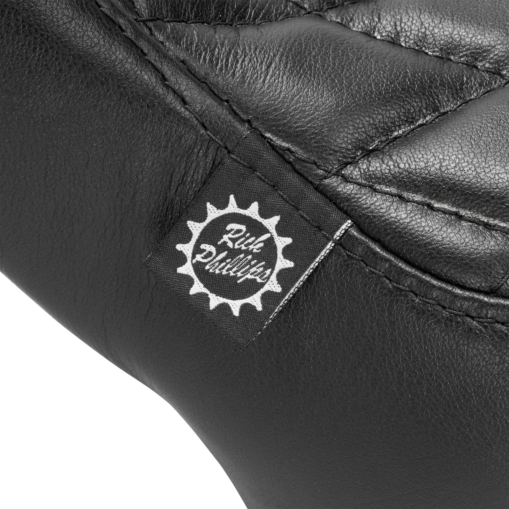 Cobra 2-Up Seat - Black Leather - Diamond - for Harley OEM Factory Rigid Frames - Image 13