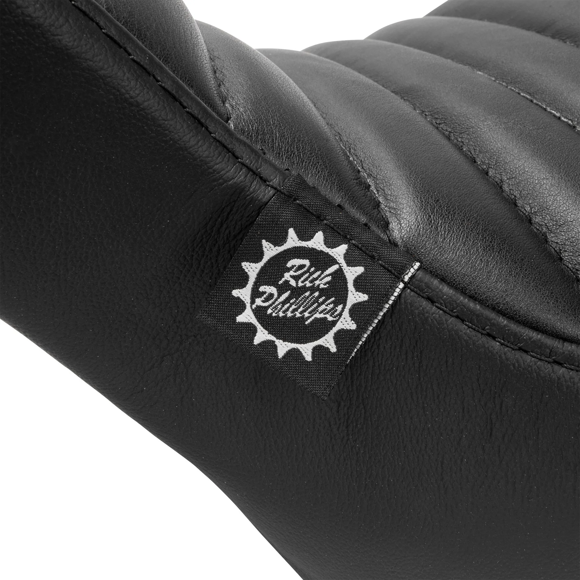 Cobra 2-Up Seat - Black Leather - Horizontal Pleat - for Harley OEM Factory Rigid Frames - Image 9