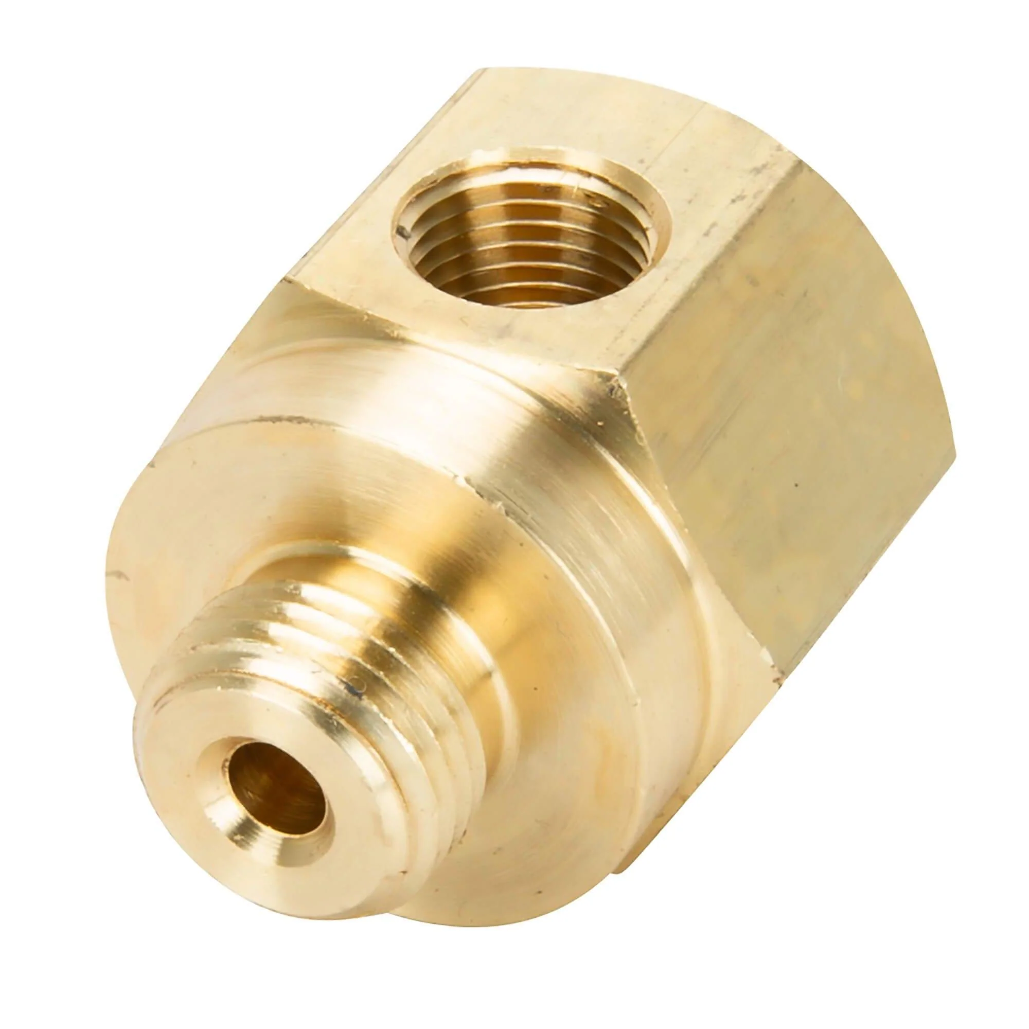 Rocker Box Oil Pressure Gauge Adapter Fitting - Brass - 1971 - Up Harley-Davidson Shovelhead, 1971 - 1985 Sportster - Image 2