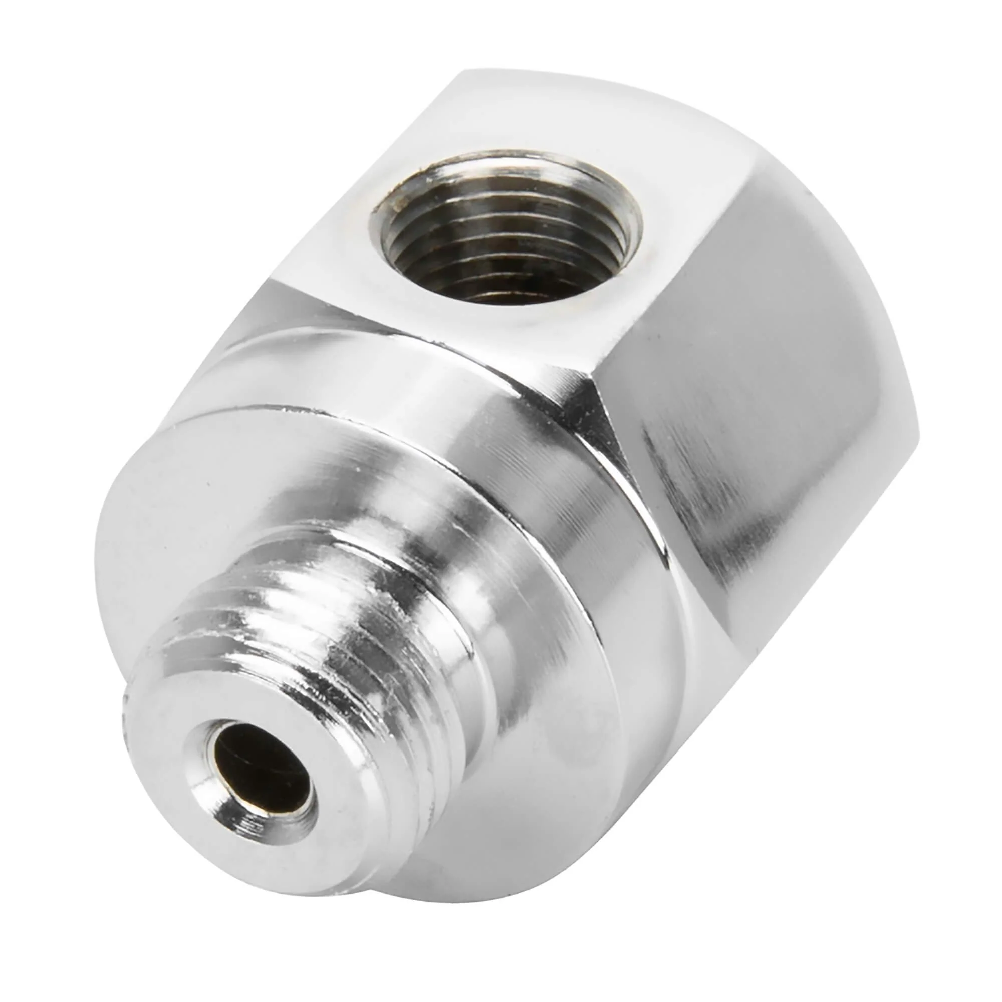 Rocker Box Oil Pressure Gauge Adapter Fitting - Chrome - 1971 - Up Harley-Davidson Shovelhead, 1971 - 1985 Sportster - Image 2