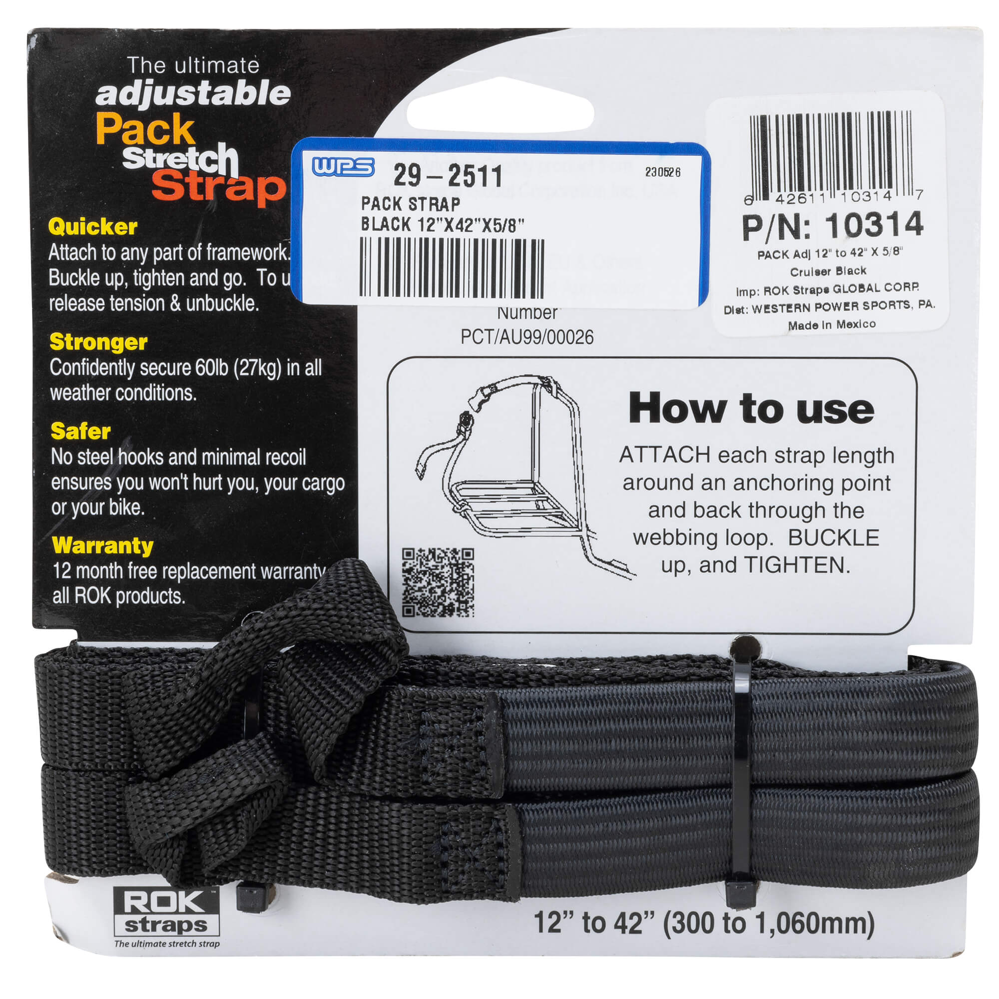 The Ultimate Adjustable Cargo Straps Twin Pack - 12"-42" x 5/8" - Black - Image 2