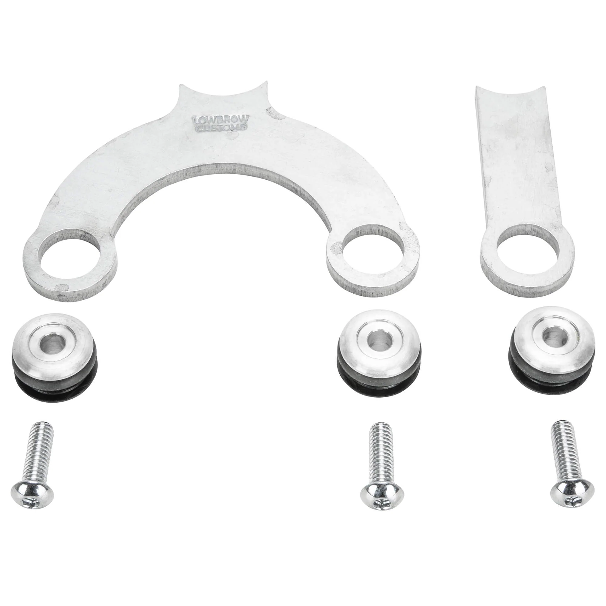 Rubber Mount Bracket Kit for Lowbrow Oil Tanks - for 500 / 650 c.c. unit Triumph Motorcycles - Aluminum Washers