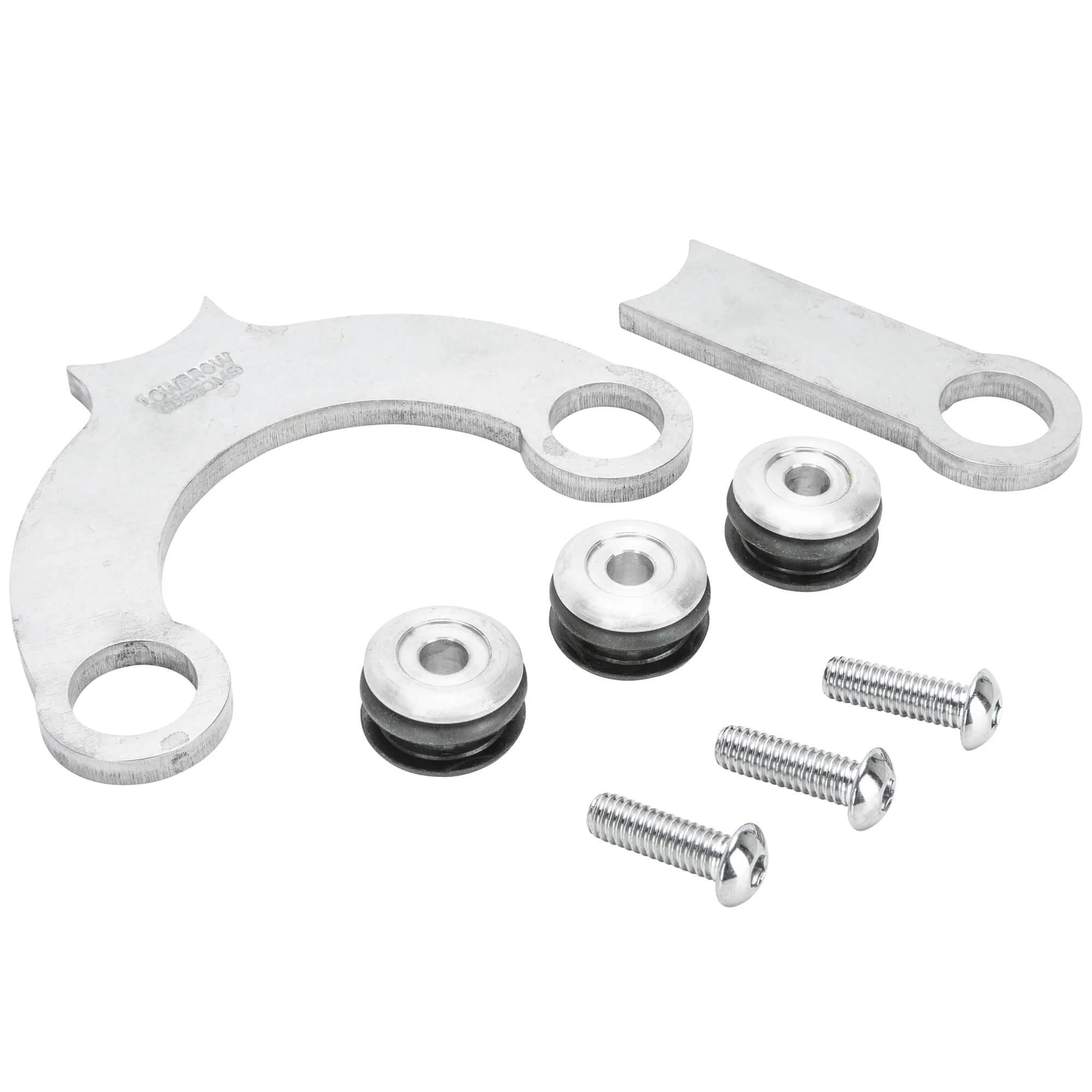 Rubber Mount Bracket Kit for Lowbrow Oil Tanks - for 500 / 650 c.c. unit Triumph Motorcycles - Aluminum Washers - Image 3