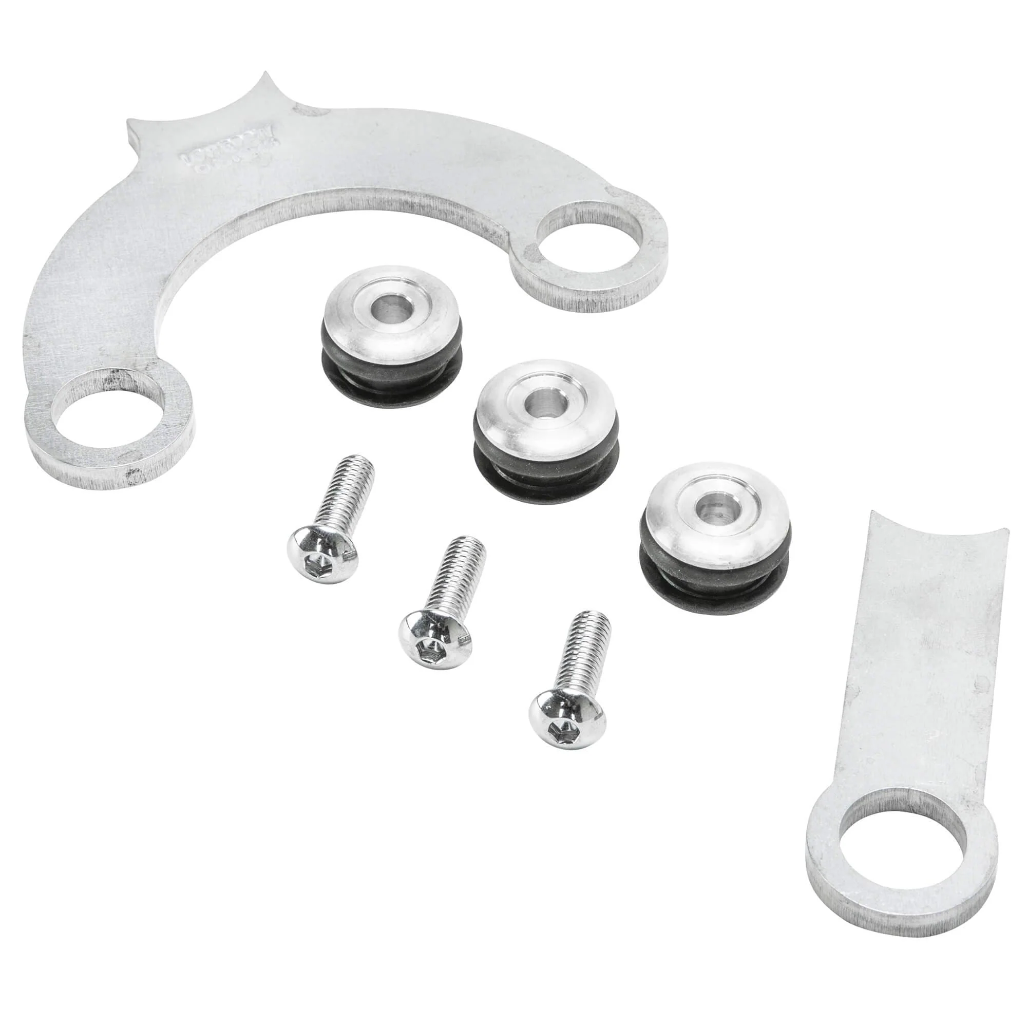 Rubber Mount Bracket Kit for Lowbrow Oil Tanks - for 500 / 650 c.c. unit Triumph Motorcycles - Aluminum Washers - Image 4