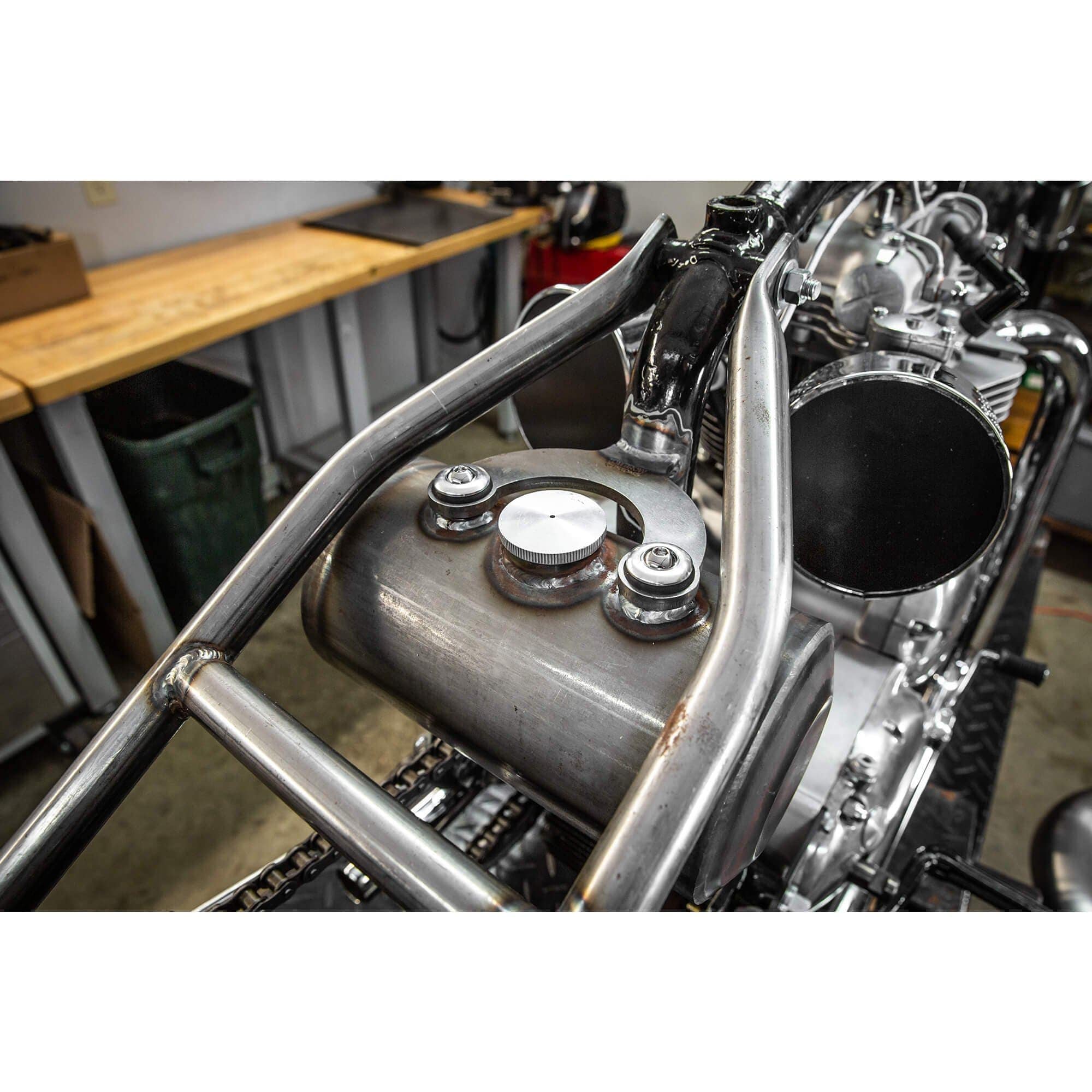 Rubber Mount Bracket Kit for Lowbrow Oil Tanks - for 500 / 650 c.c. unit Triumph Motorcycles - Brass Washers - Image 14