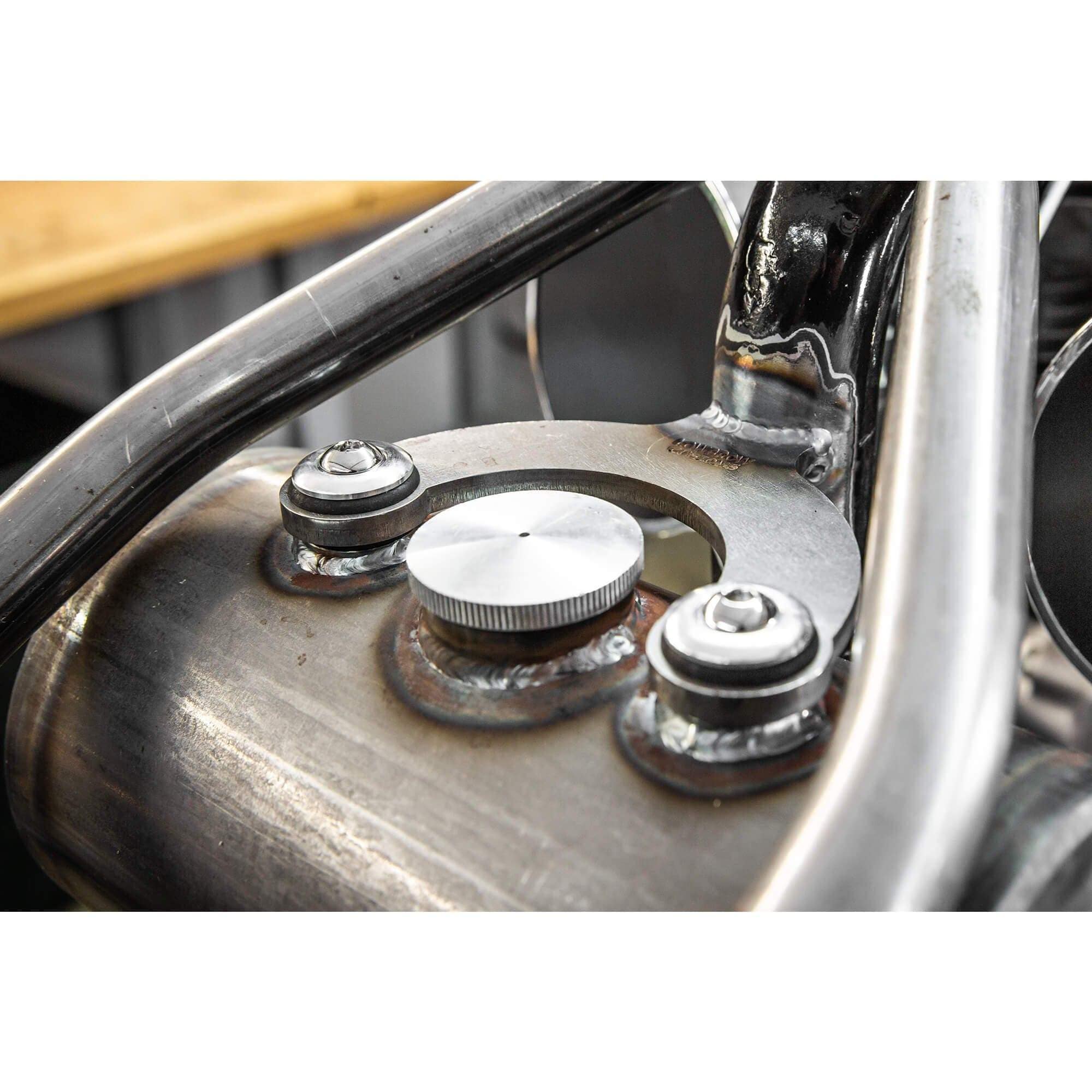 Rubber Mount Bracket Kit for Lowbrow Oil Tanks - for 500 / 650 c.c. unit Triumph Motorcycles - Brass Washers - Image 9