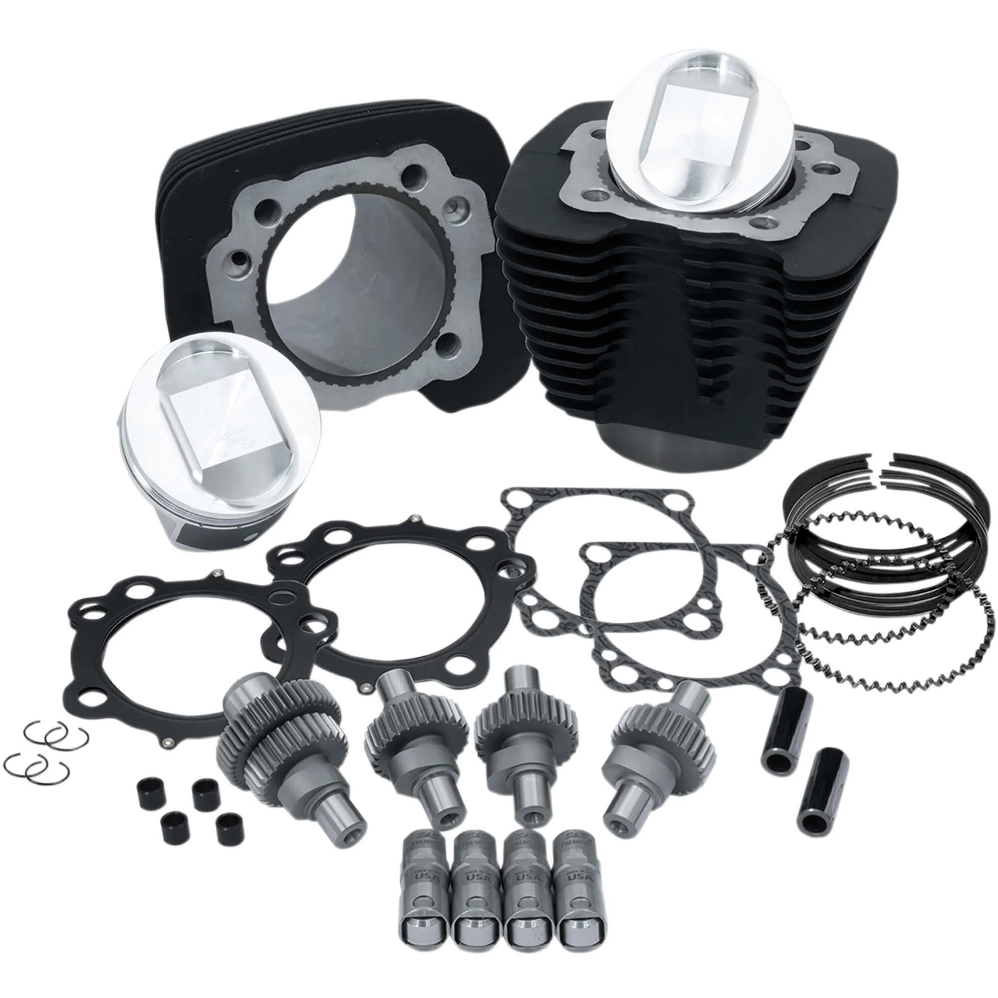 Hooligan Kit - 1200cc to 1250cc for 2000 - 2021 Harley-Davidson Sportster Models - Wrinkle Black