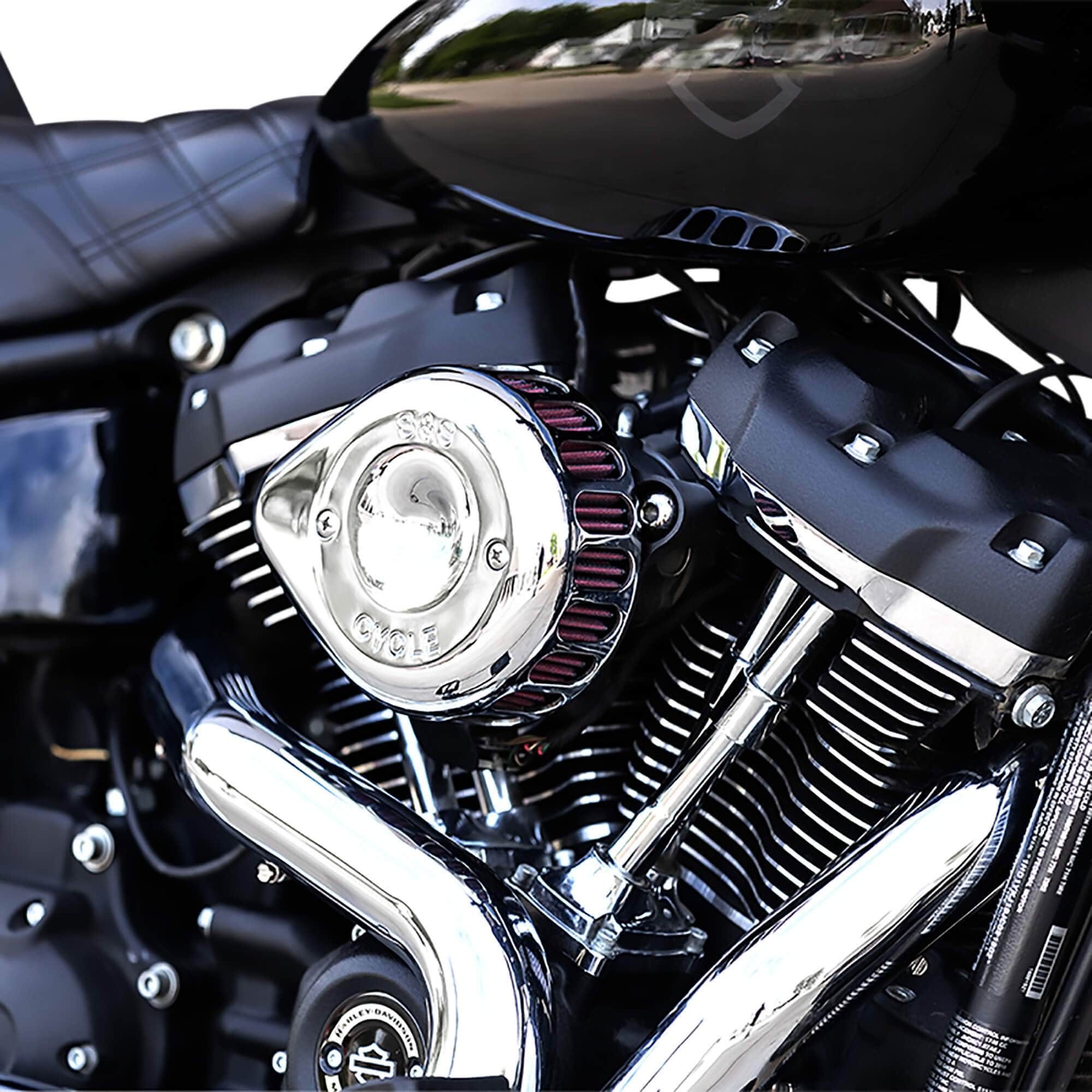 Mini Teardrop Stealth Air Cleaner - Chrome - 2017-Up Harley-Davidson M8 Models - Image 4