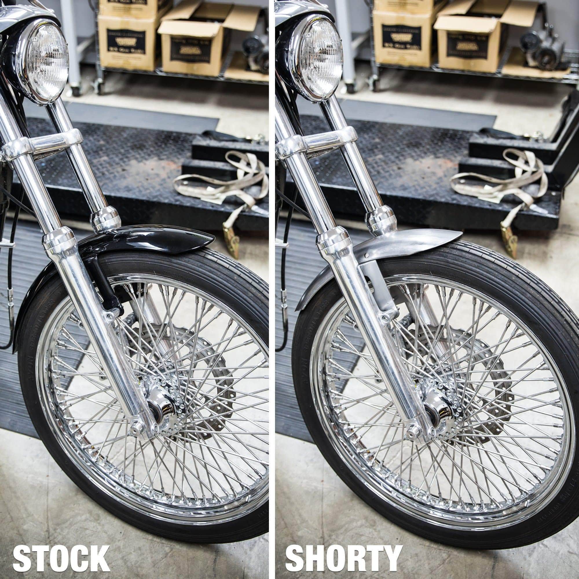 Shorty Front Fender - Harley-Davidson 1973-up XL FX FXR 35mm 39mm Narrow Glide Front Forks - OEM #59031-83 - Image 9